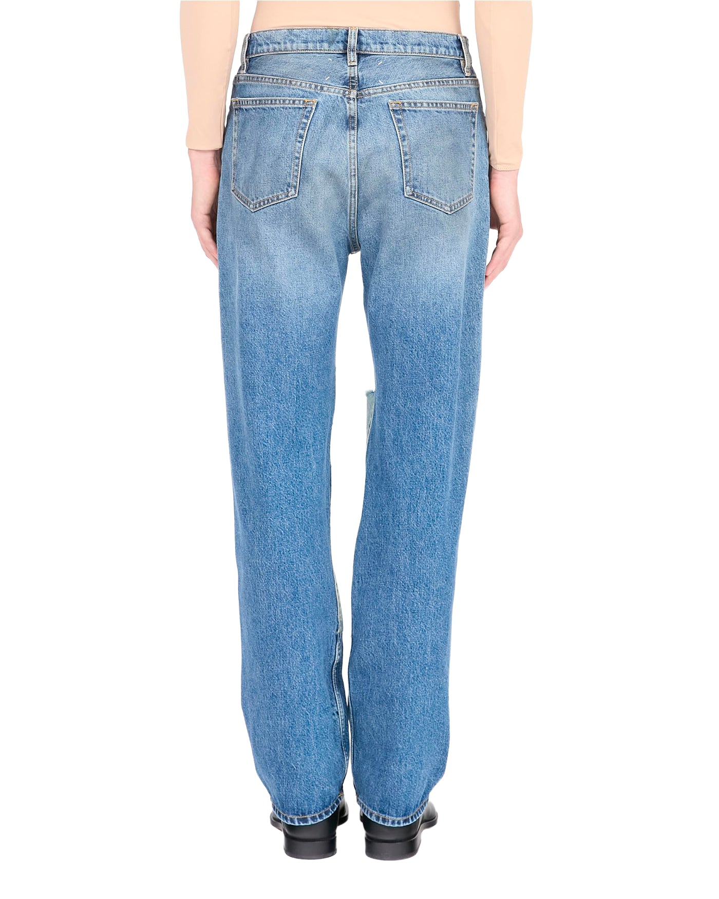 Jeans Maison Margiela bleu indigo délavé 5 poches coupe droite dos