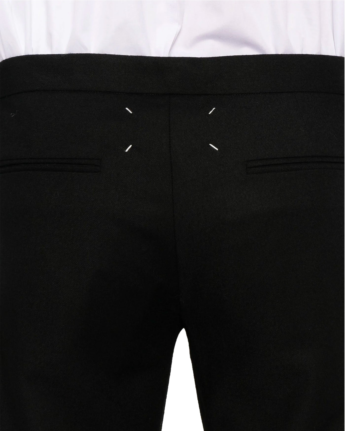 Pantalon Maison Margiela laine vierge noir détail dos coutures quatre points