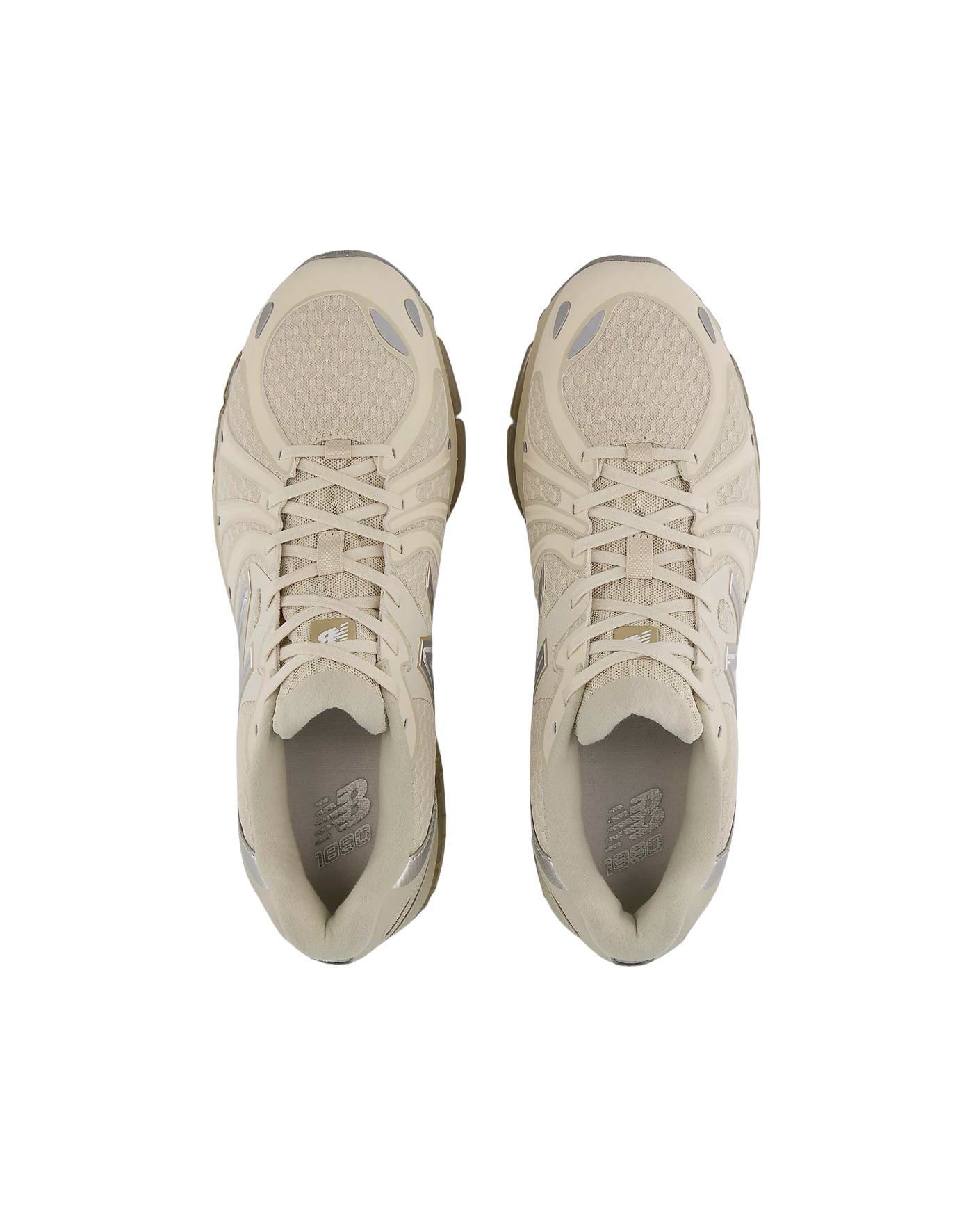 Sneakers New Balance U18901 beige crème vue du dessus lacets blancs