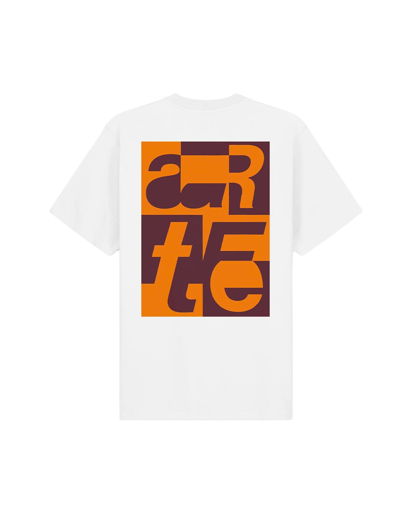 T-shirt Arte Antwerp blanc graphic typographique orange au dos vue dos