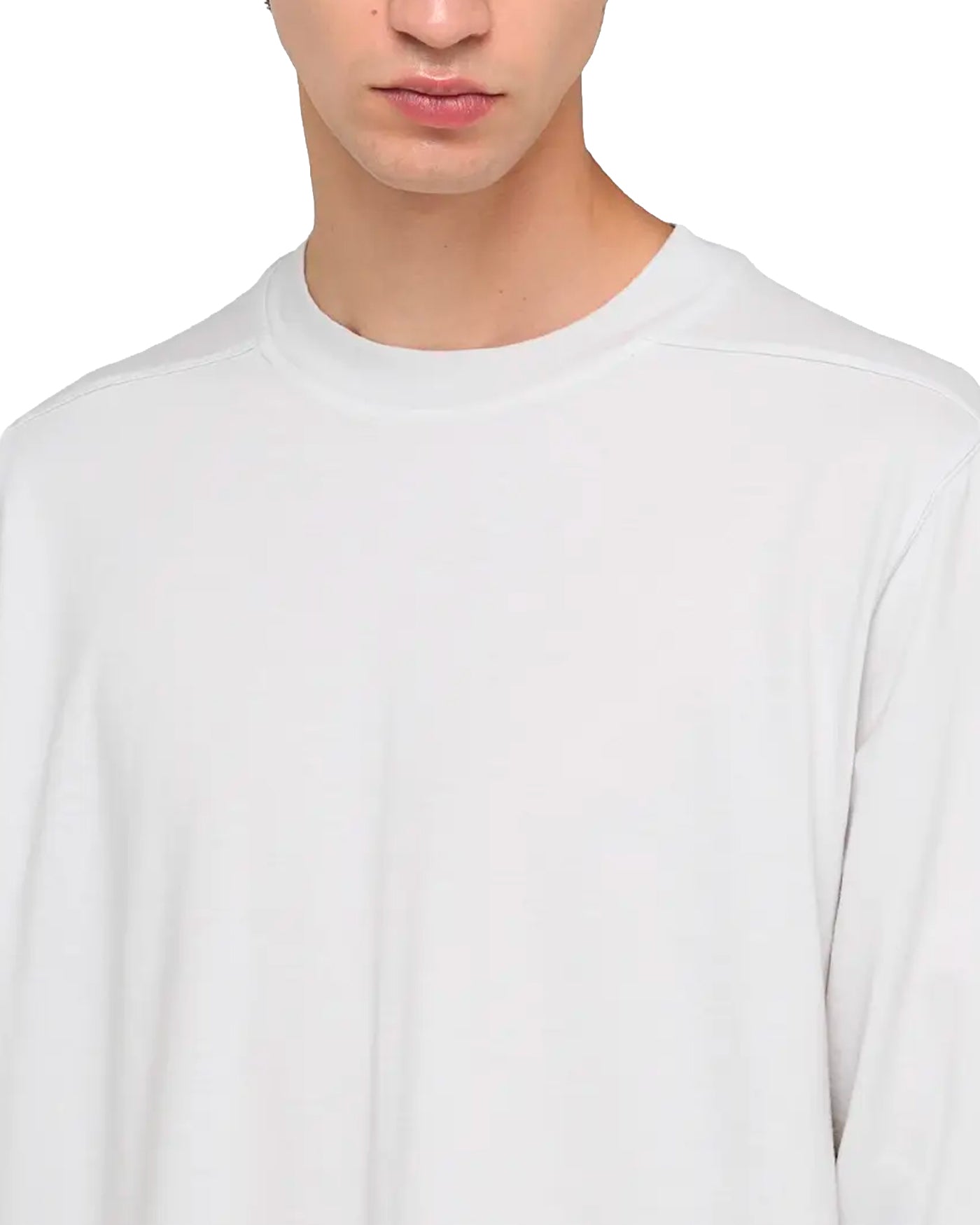 T-shirt oversize Rick Owens DRKSHDW blanc cassé détail col face