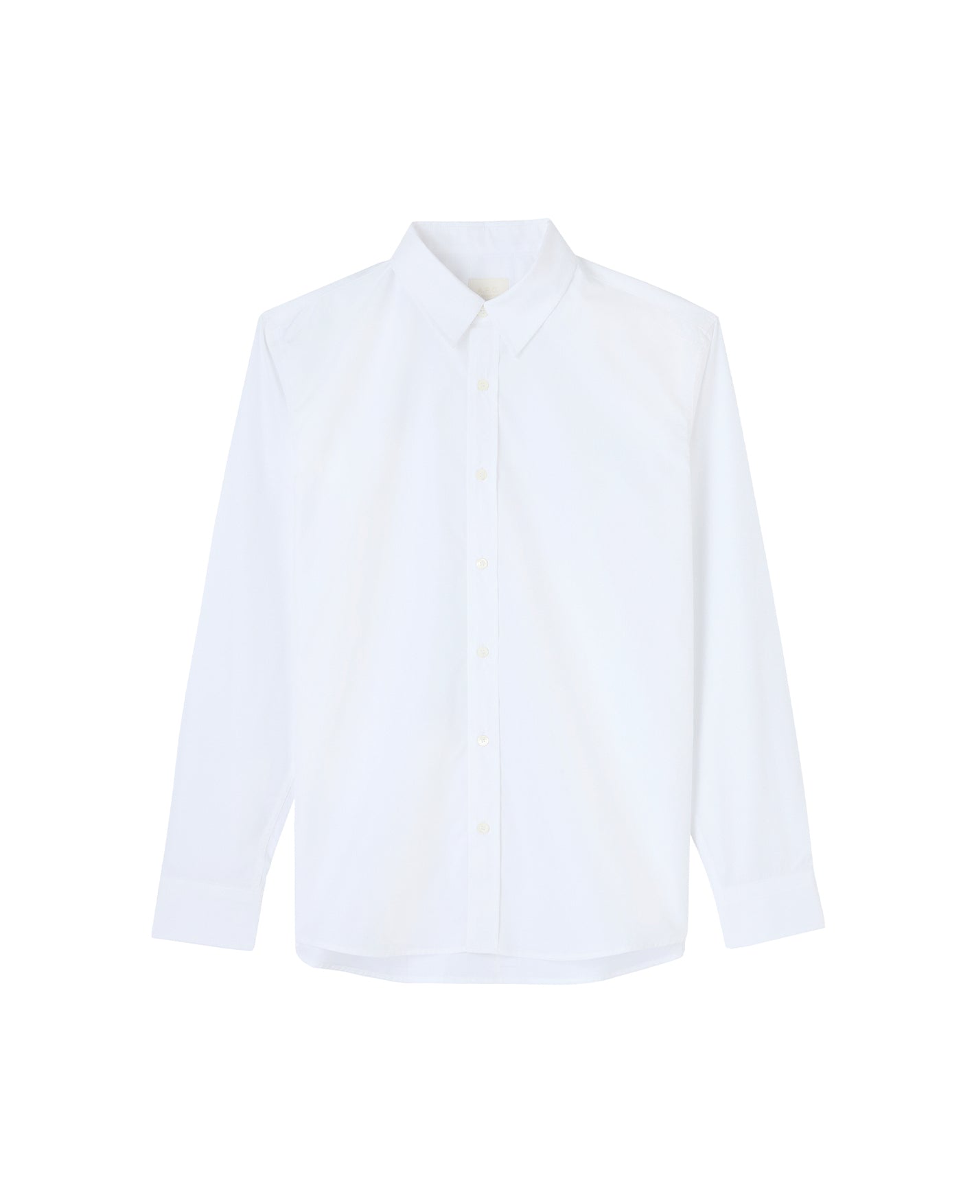 Chemise A.P.C. lin blanc manches longues col classique vue face