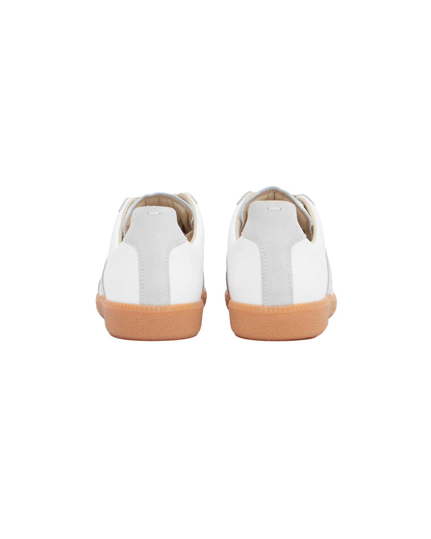 Sneakers Maison Margiela Replica off white et gris clair semelle gomme dos