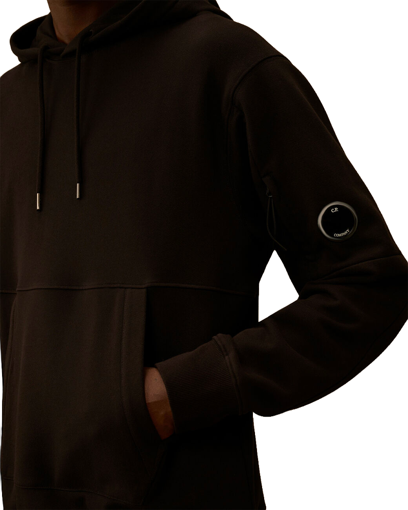 SWEATSHIRTS SWEAT HOODED IN DIAGONAL RAISED FLEECE BLACK