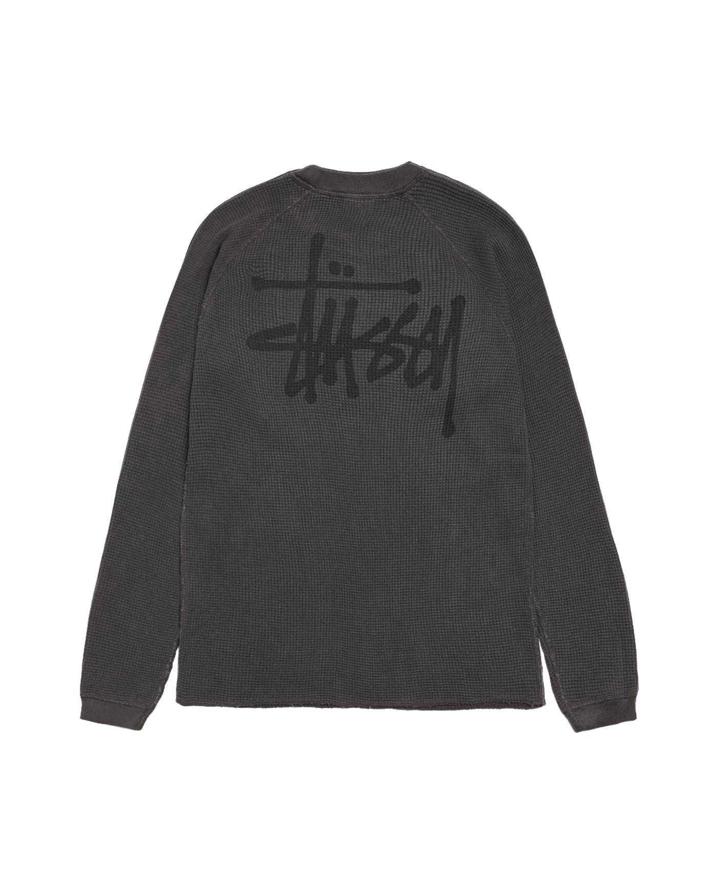 T-shirt manches longues Stüssy Thermal Raglan noir délavé logo dos