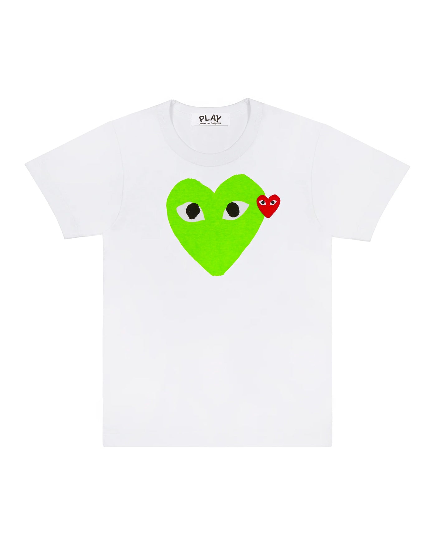 T-shirt Comme des Garçons Play blanc coeur vert imprimé face