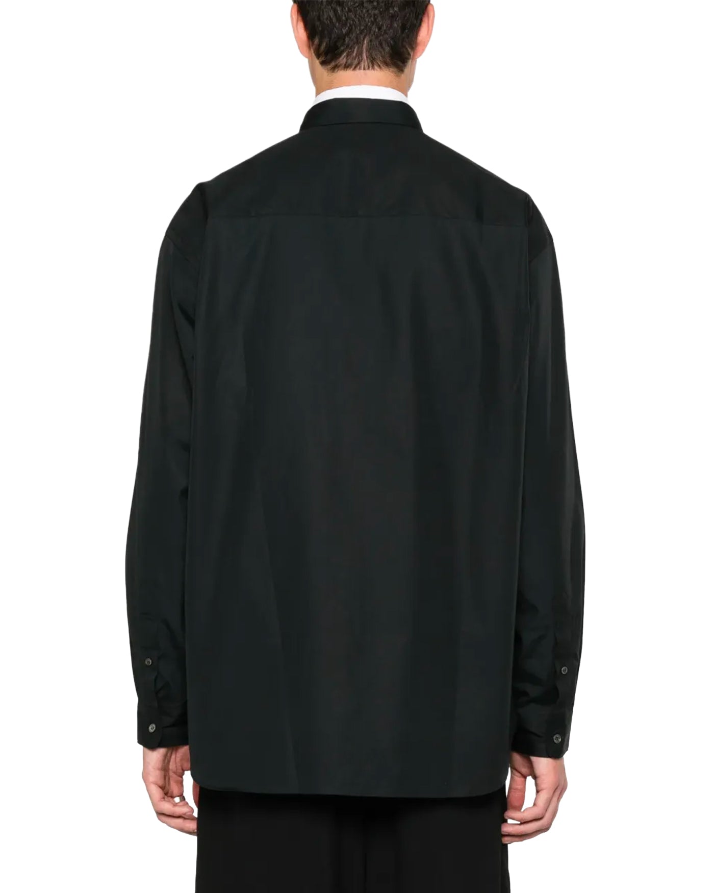 Chemise Comme des Garçons Homme noire oversize vue dos portée