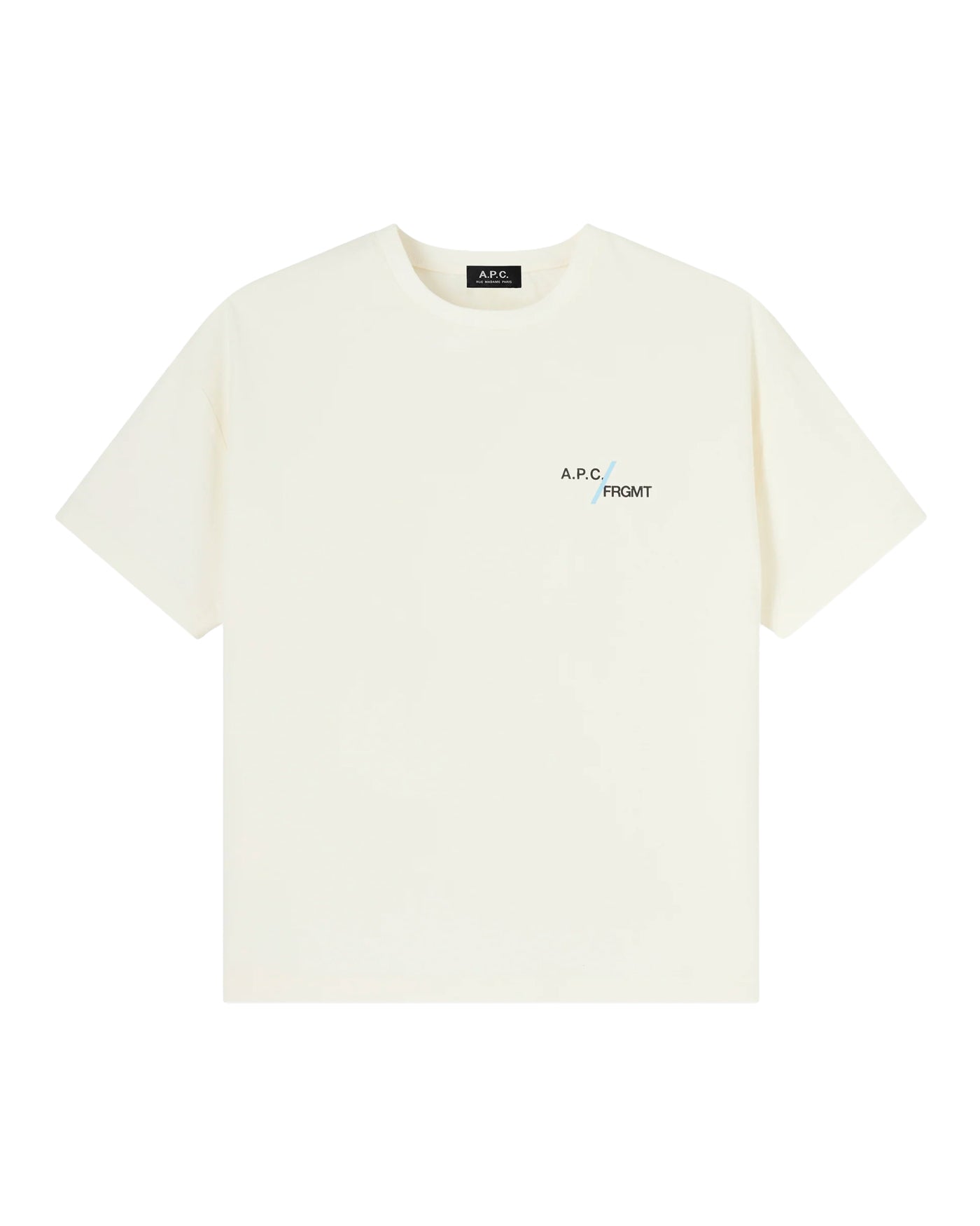 T-shirt A.P.C x FRGMT blanc cassé logo poitrine vue face à plat
