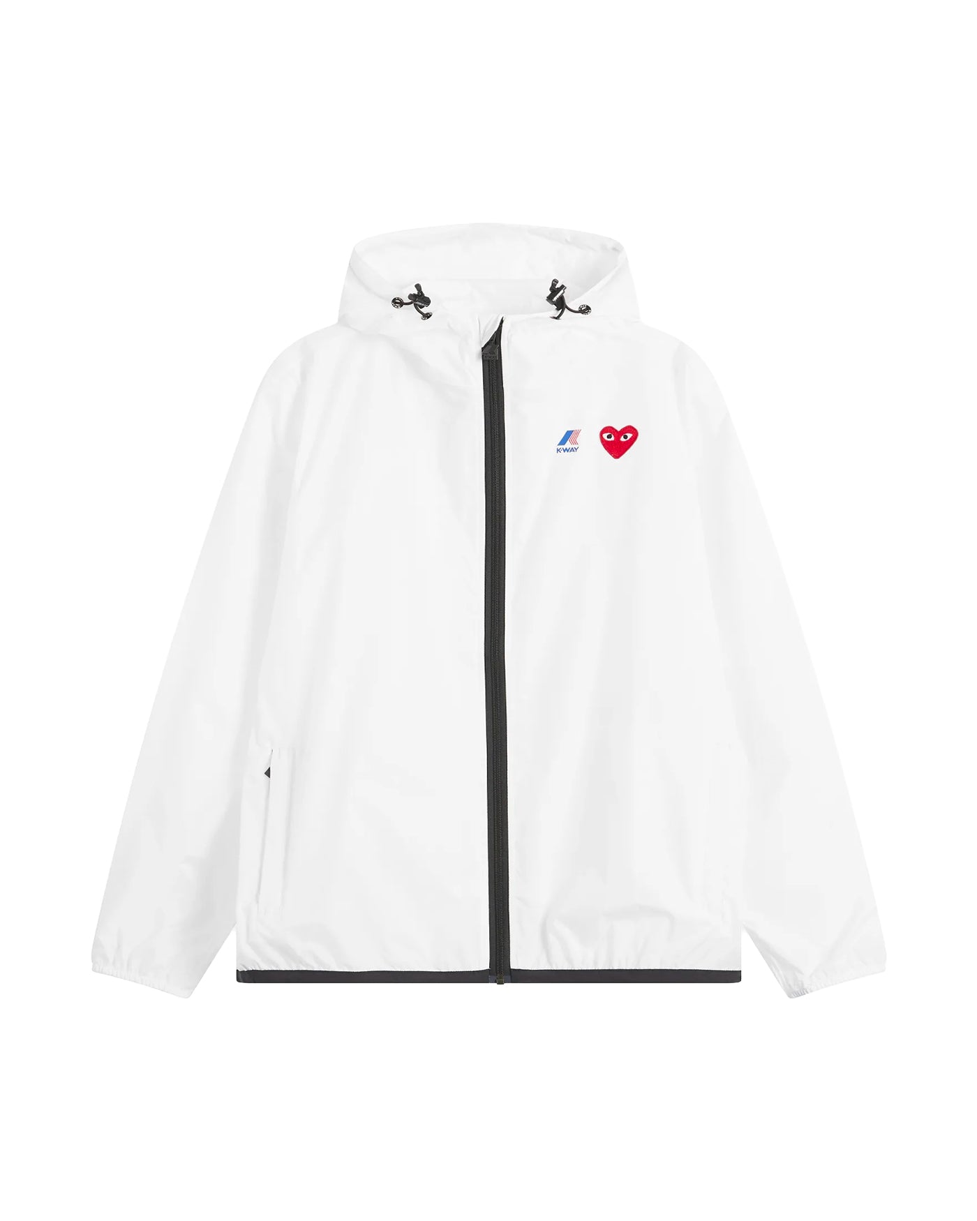 Veste coupe-vent Comme des Garçons Play x K-Way blanche zippée face