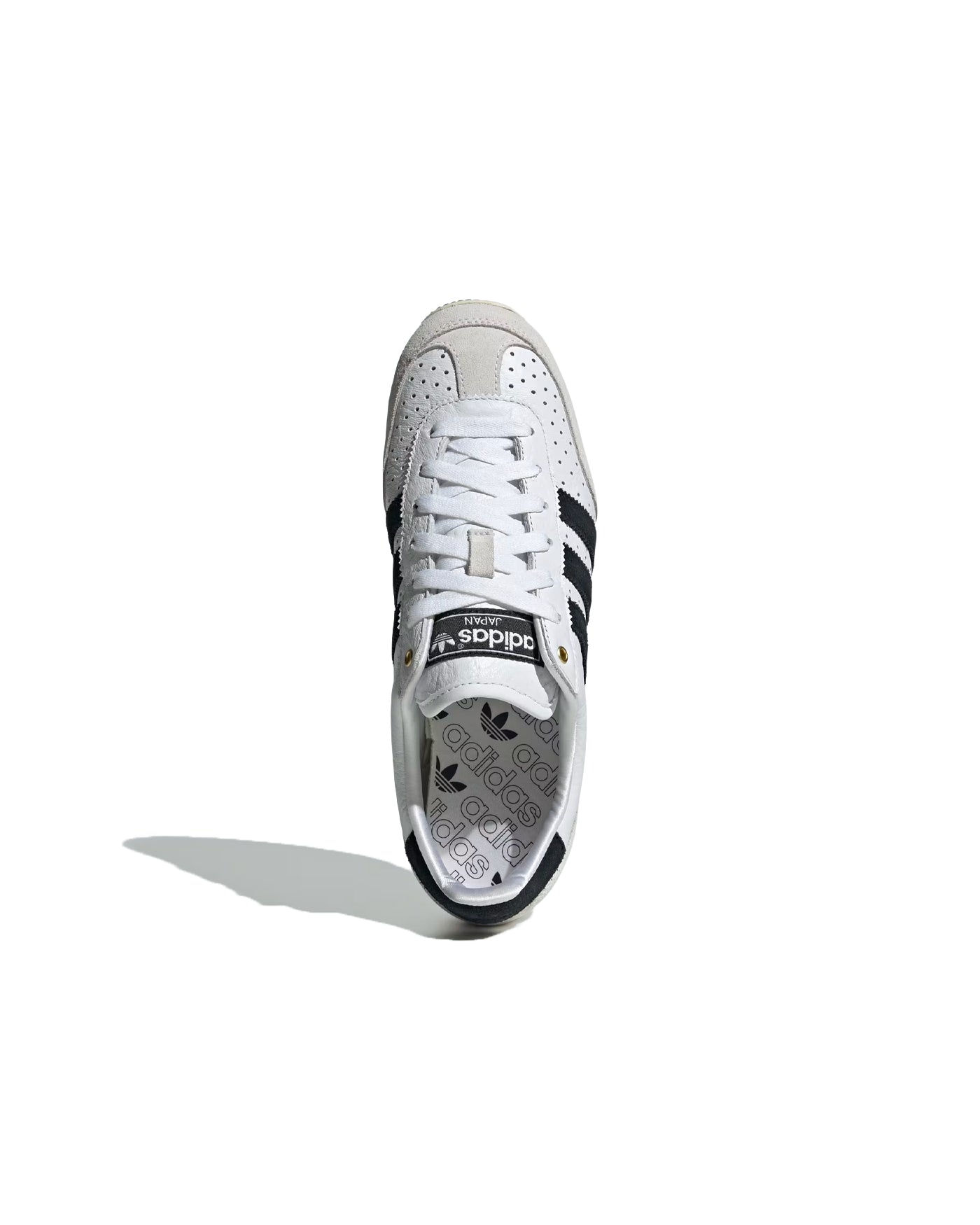 Sneakers Adidas Japan blanc et noir vue du dessus lacets blancs