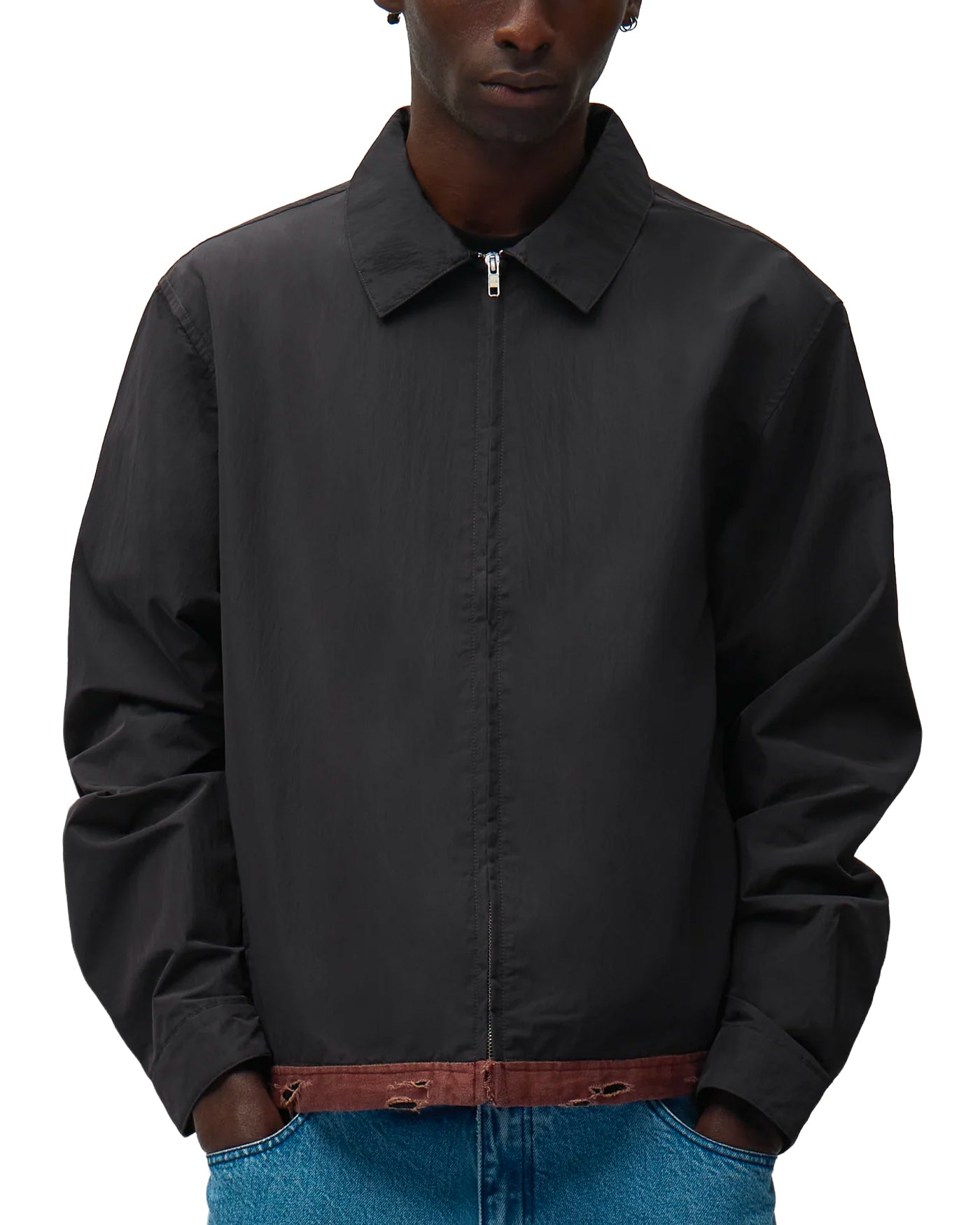 Veste Arte Antwerp noire zoom logo Arte brodé col dos zip visible