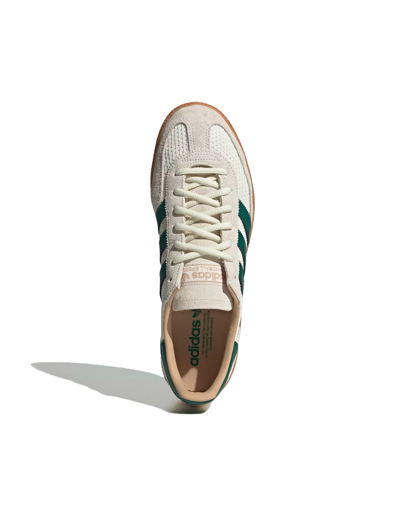 Sneakers Adidas Handball Spezial blanc cassé et vert collegiate, dessus