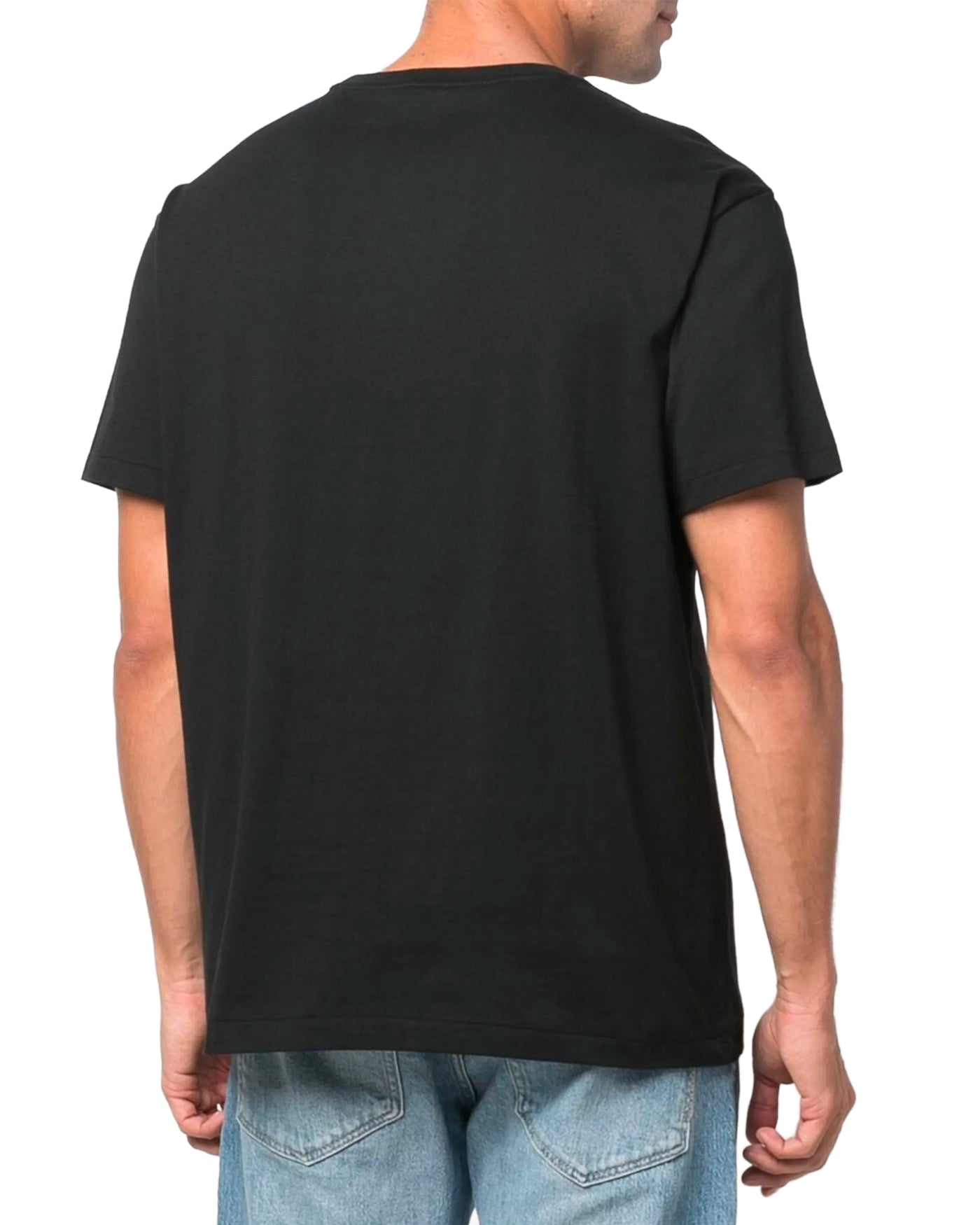 T-shirt Polo Ralph Lauren jersey col rond noir vue de dos porté