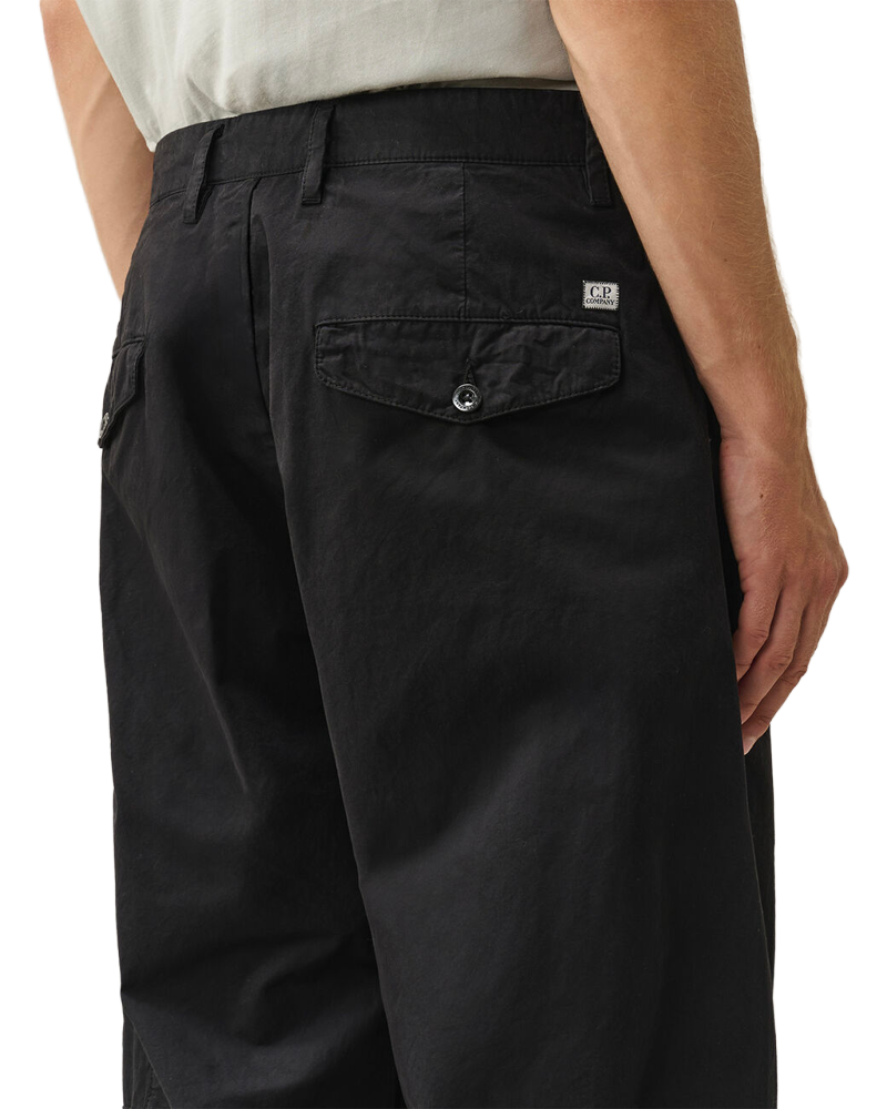 MICRO-REPS BOXY PLEATS CARGO PANTS BLACK