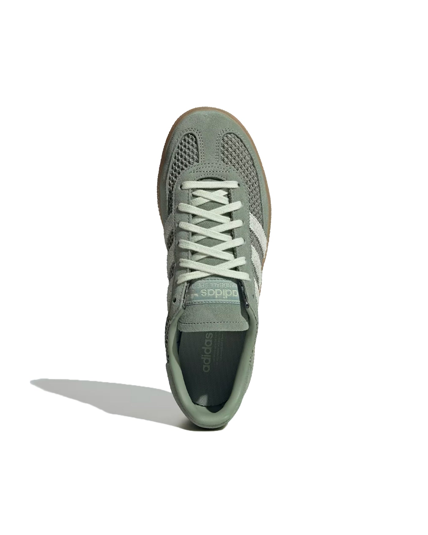 Sneakers Adidas Handball Spezial W vert sauge lacets blancs vue dessus