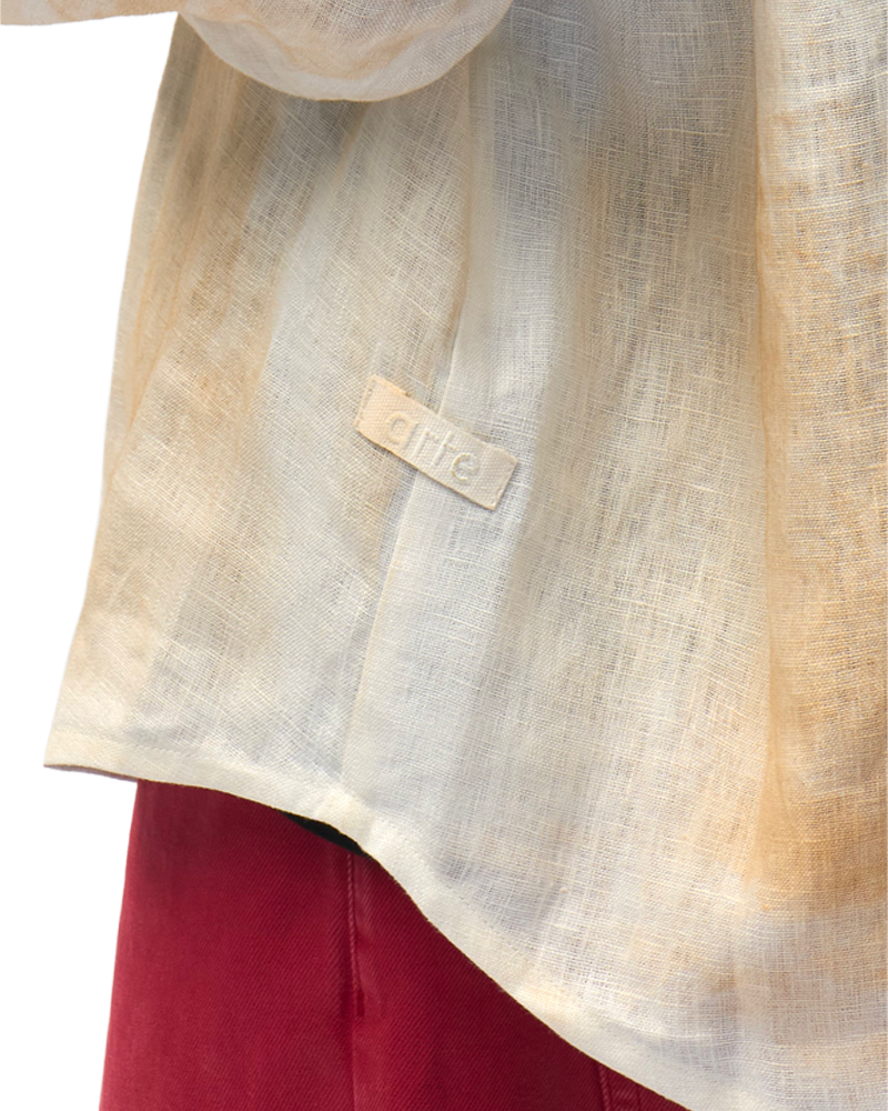 DUSTY LINEN ZIP SHIRT CREAM