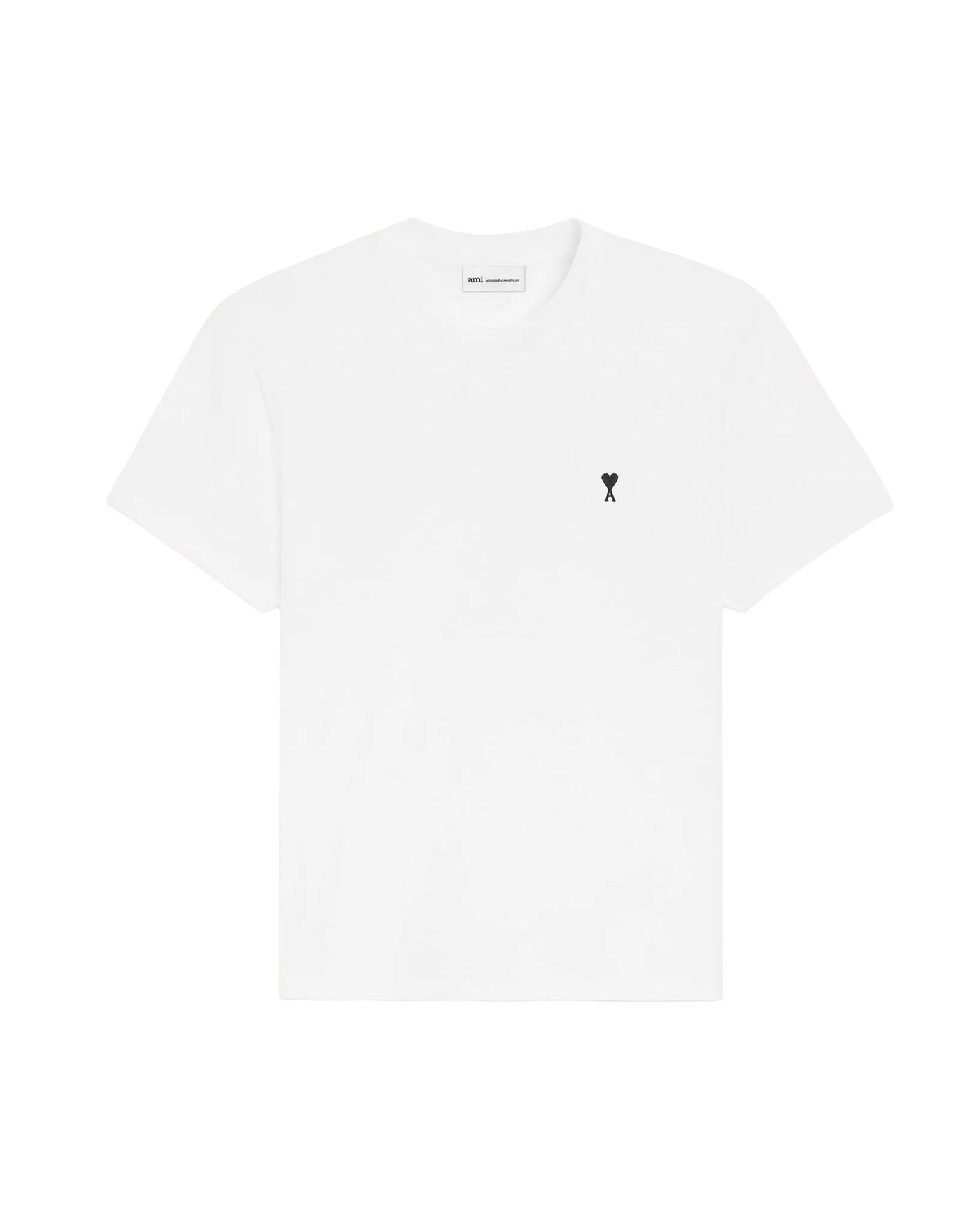 T-shirt Ami Paris Ami de Coeur blanc logo coeur noir brodé face