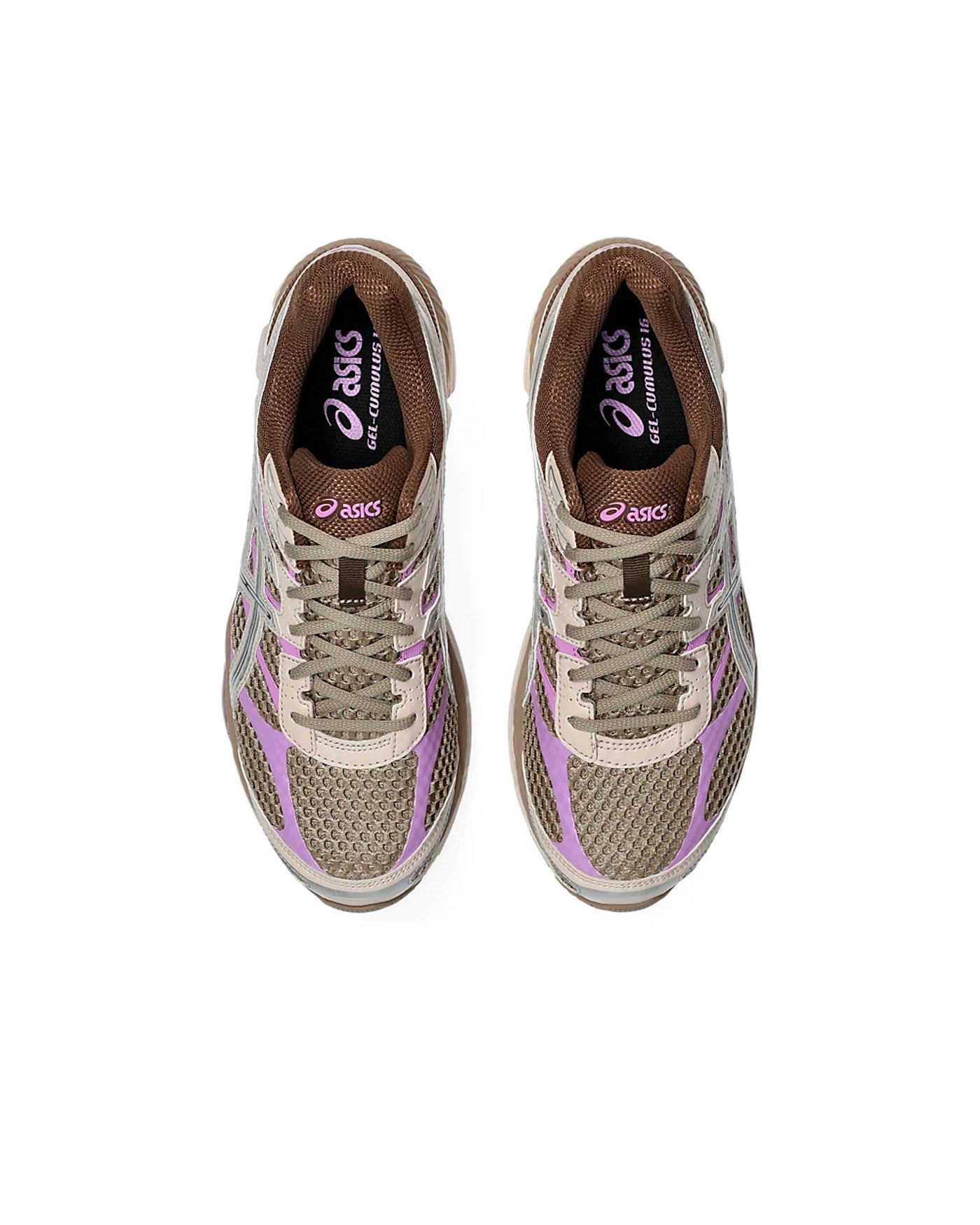 Sneakers Asics Gel Cumulus 16 coloris cinnamon beige vue du dessus