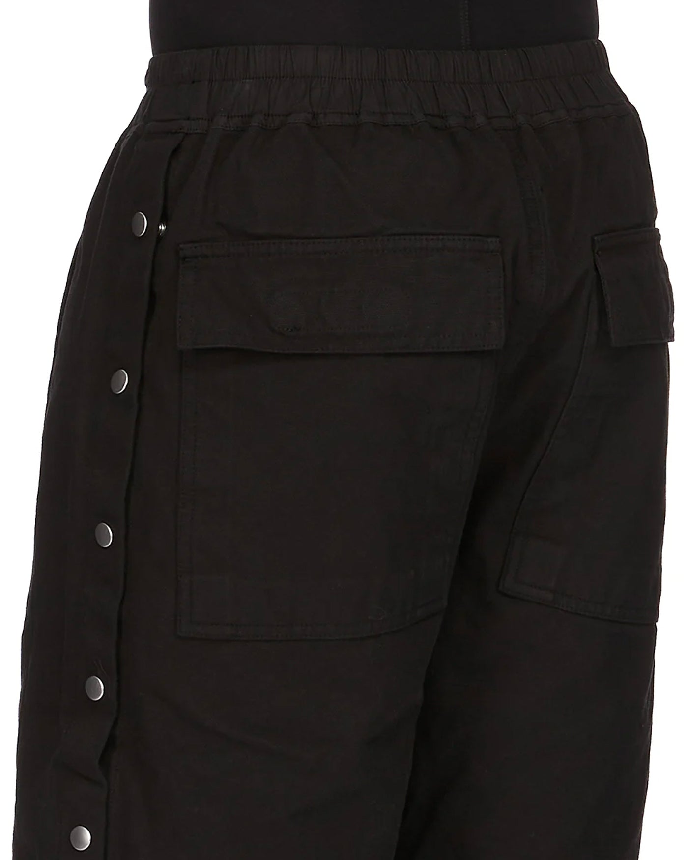 Short Rick Owens DRKSHDW noir poche cargo dos pressions latérales détail dos