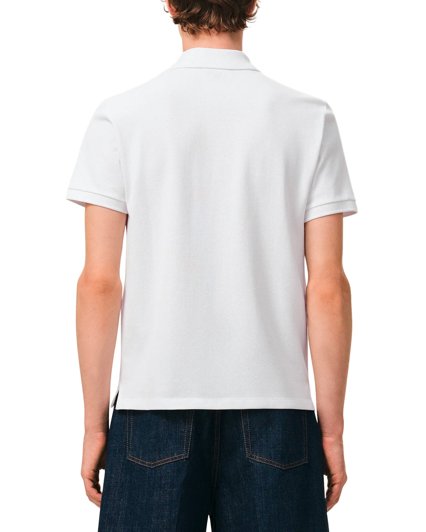Polo Ami Paris Ami de Coeur blanc piqué léger vue dos mannequin