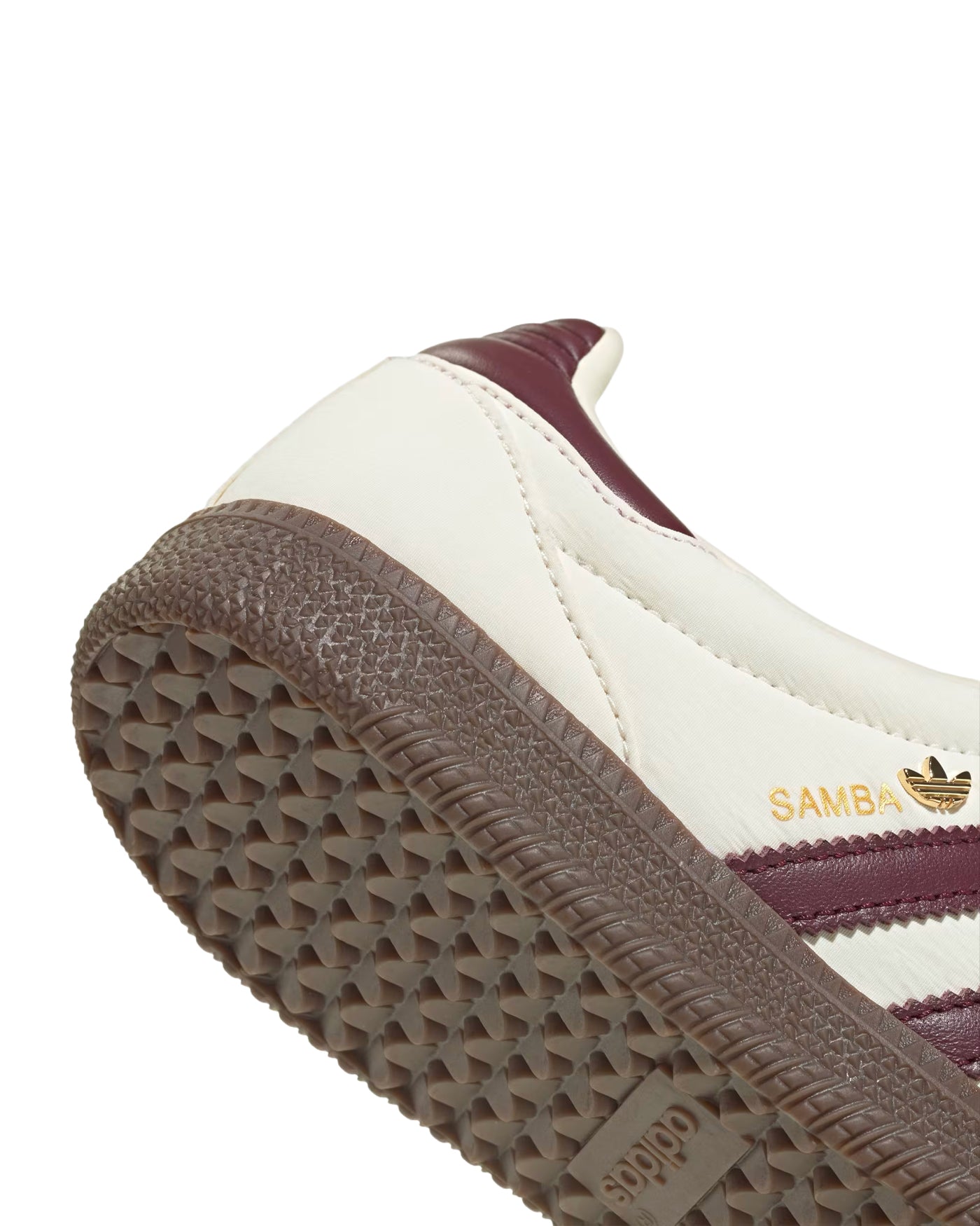 Sneakers Adidas Samba crème et bordeaux détail talon vue dos