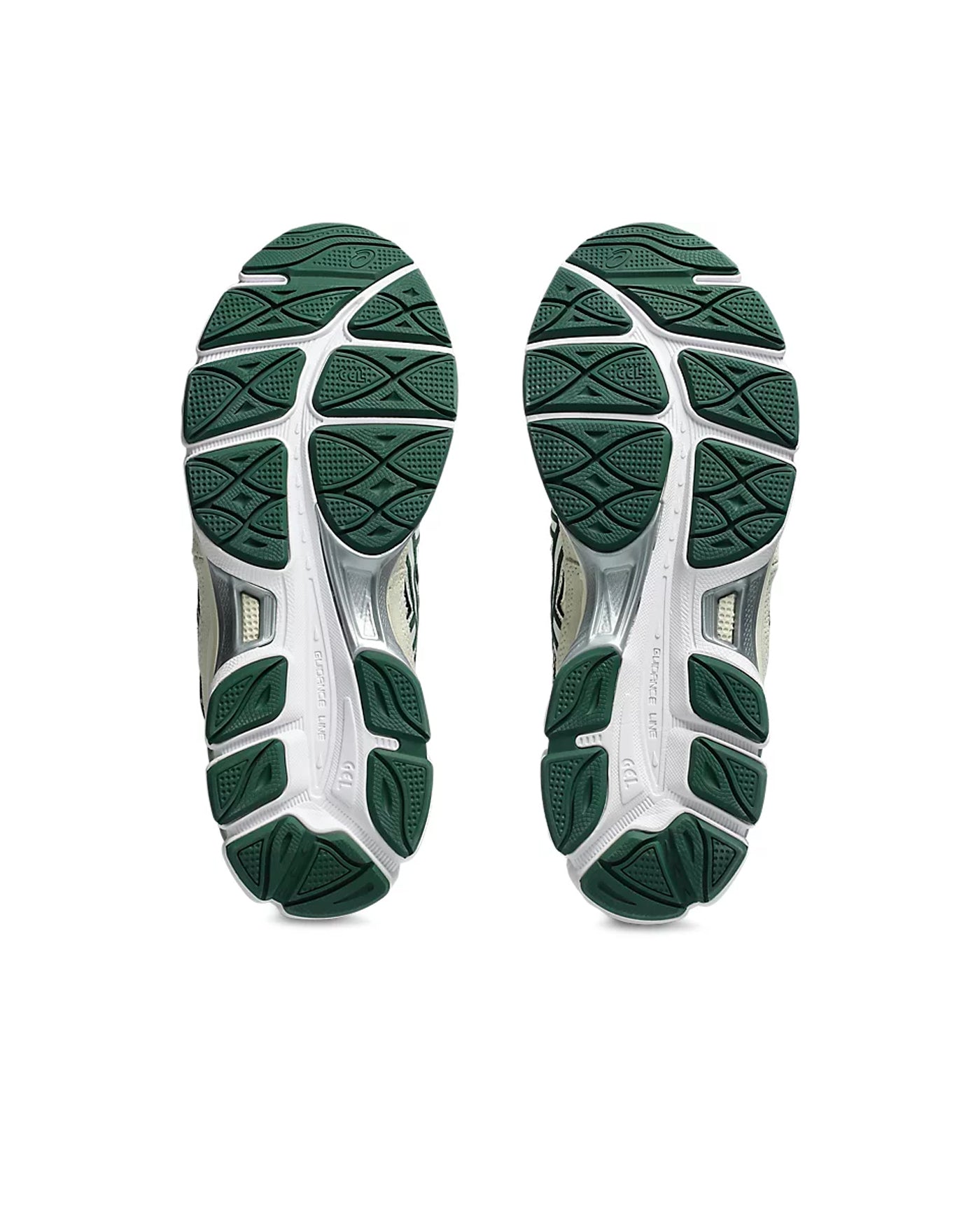 Sneakers ASICS GEL-NYC 750 semelle verte et blanche vue de dessous