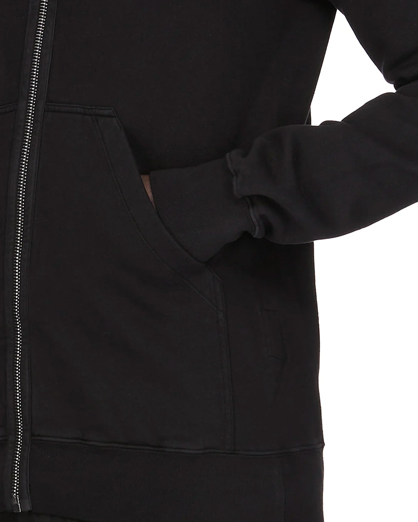 Sweat à capuche zippé Rick Owens DRKSHDW noir détail poche face