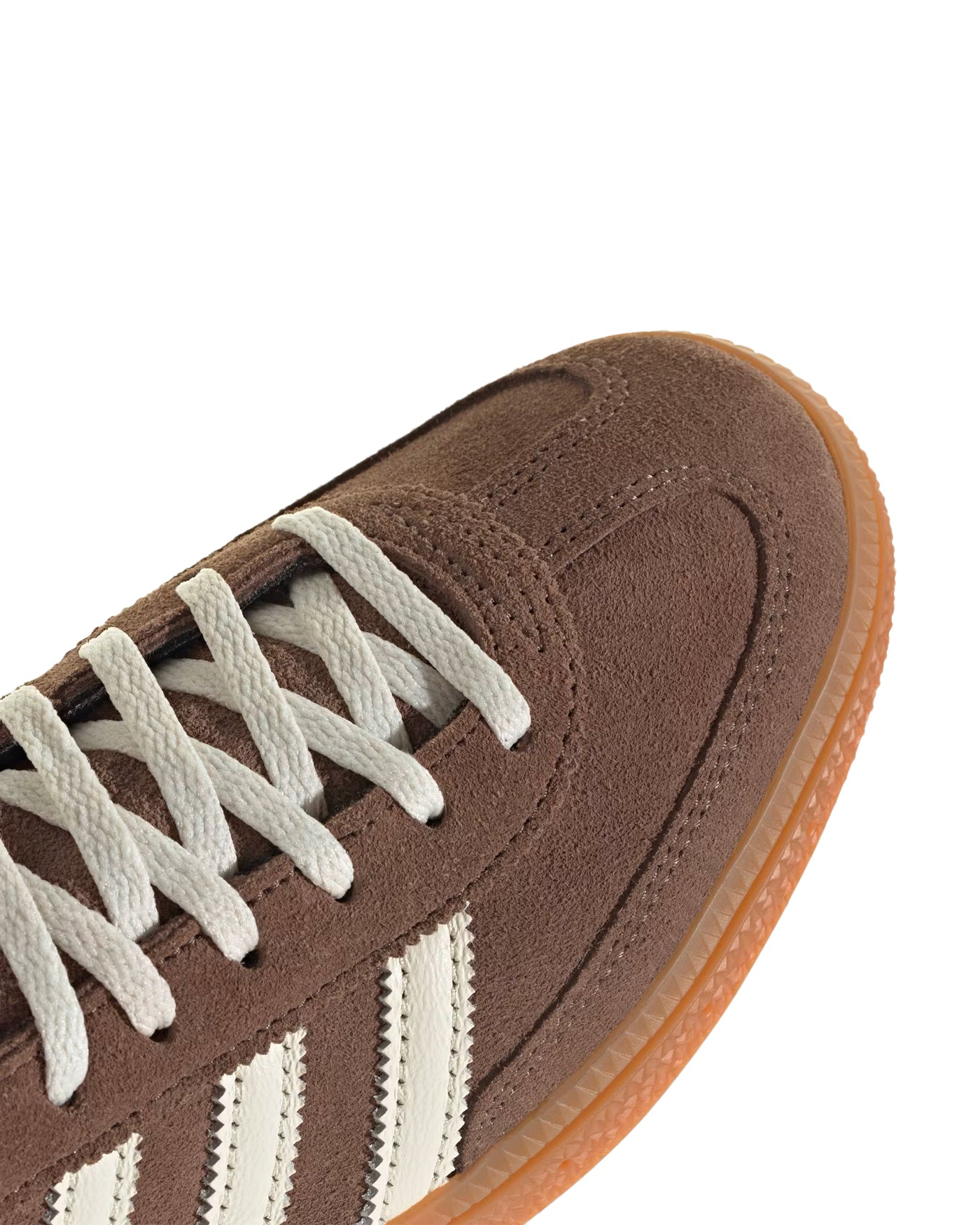 Sneakers Adidas Handball Spezial détail lacets et empiècement marron crème