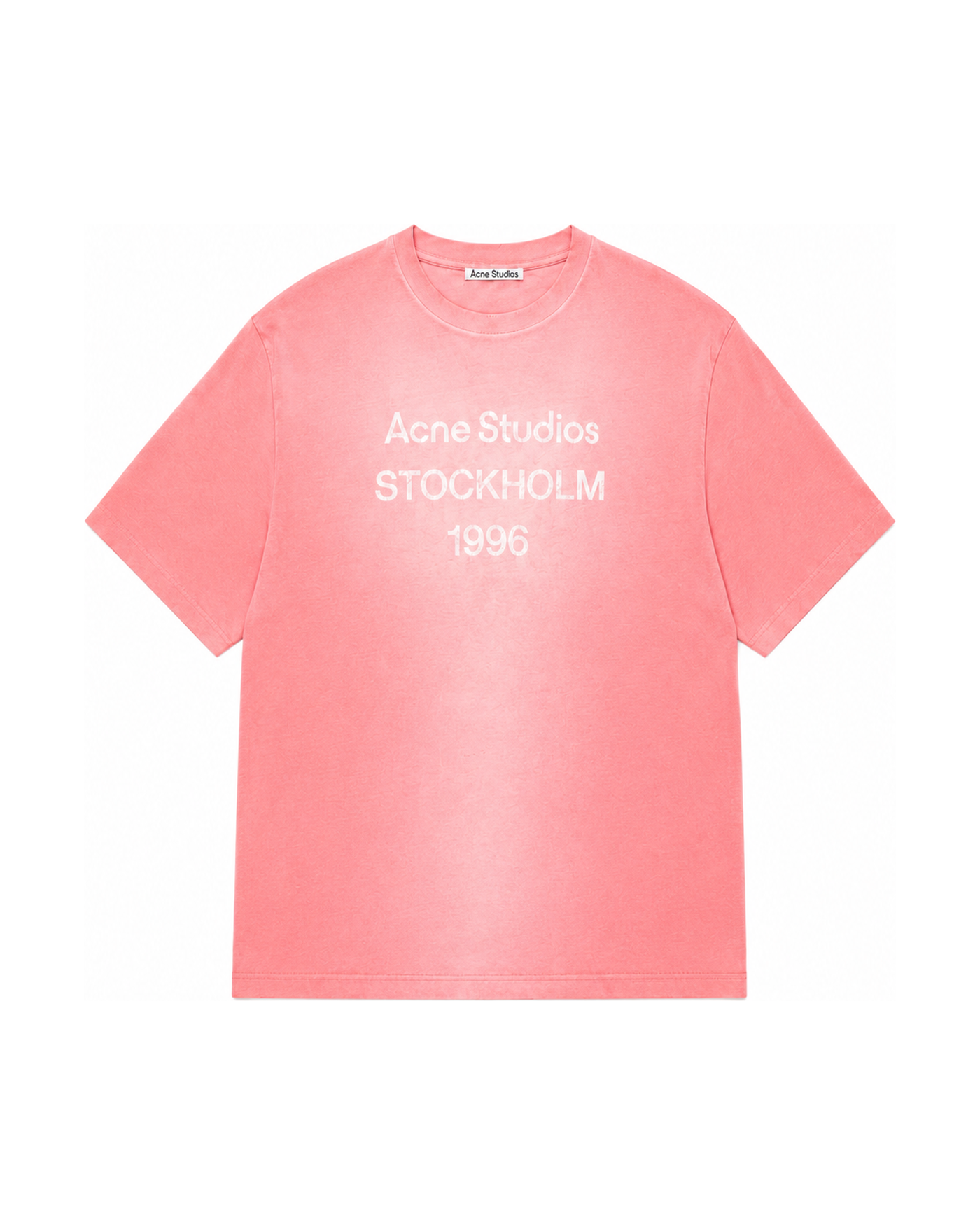 T-shirt Acne Studios Stockholm 1996 rose corail délavé vue face