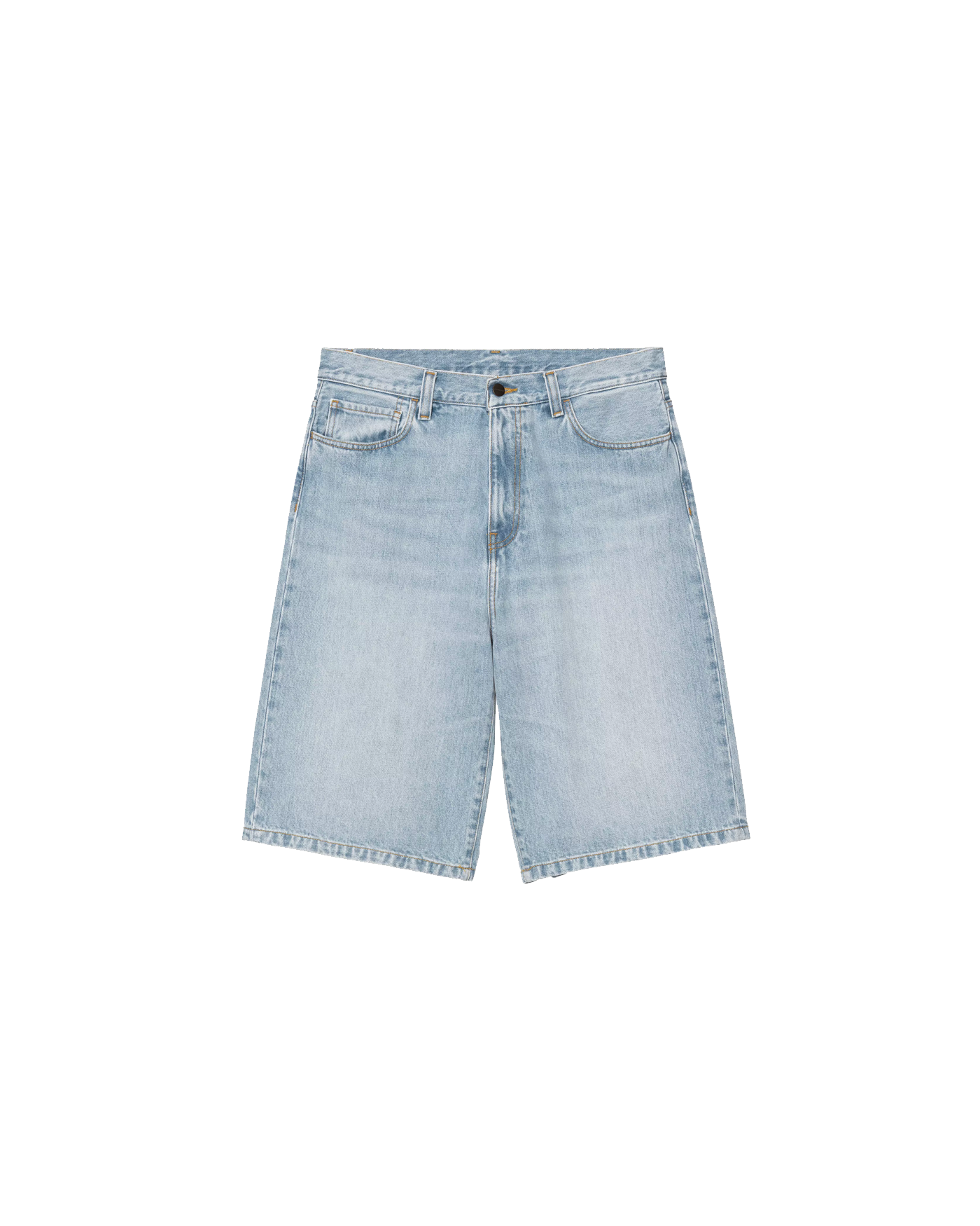 Short denim homme Carhartt WIP Langdon bleu clair heavy worn face