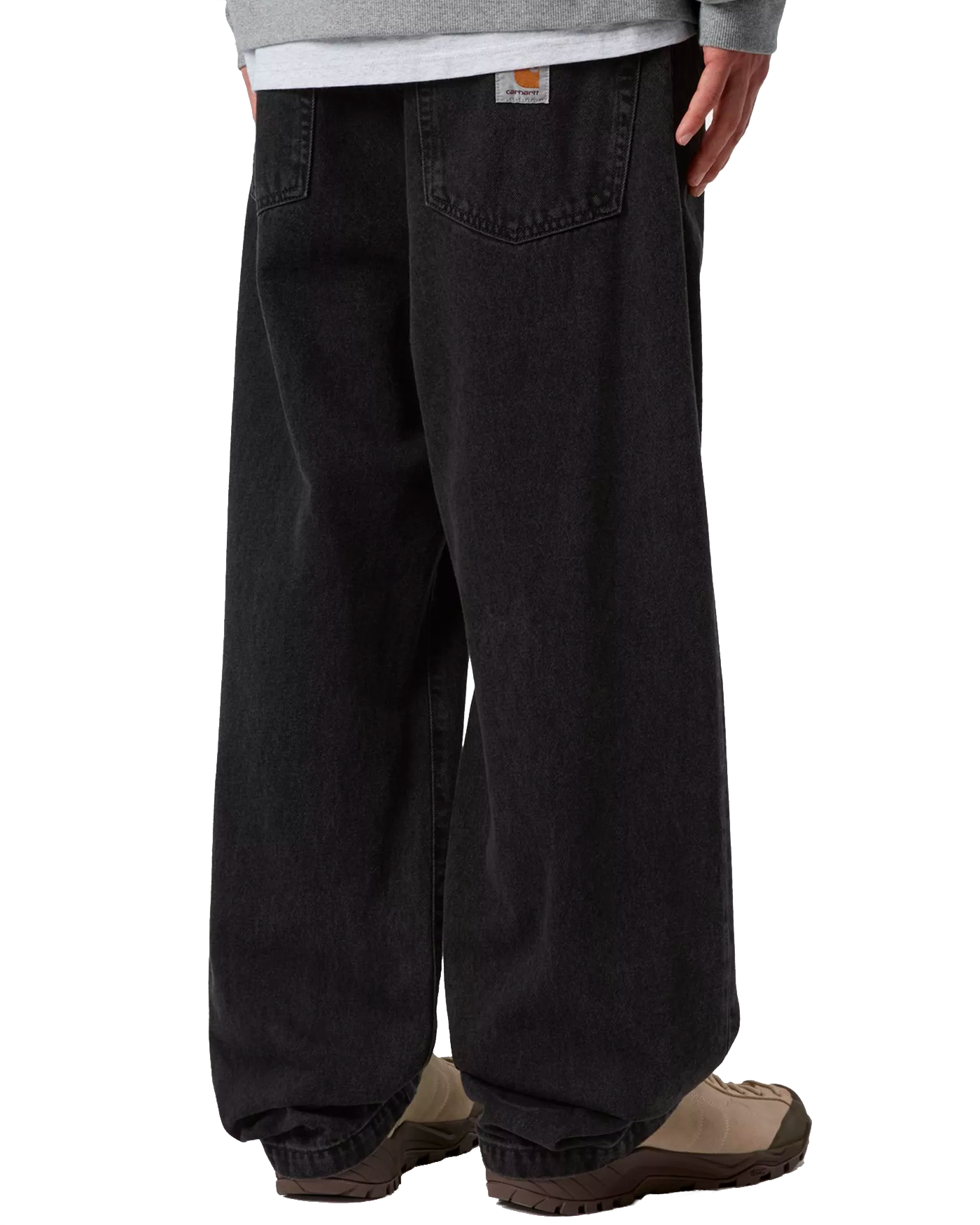 Jeans Carhartt WIP Landon noir stone washed baggy porté dos homme