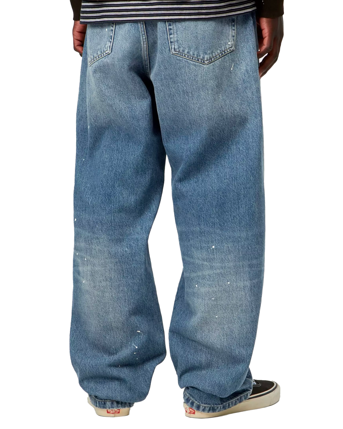 Jeans Carhartt WIP Landon bleu destroy wash délavé porté dos
