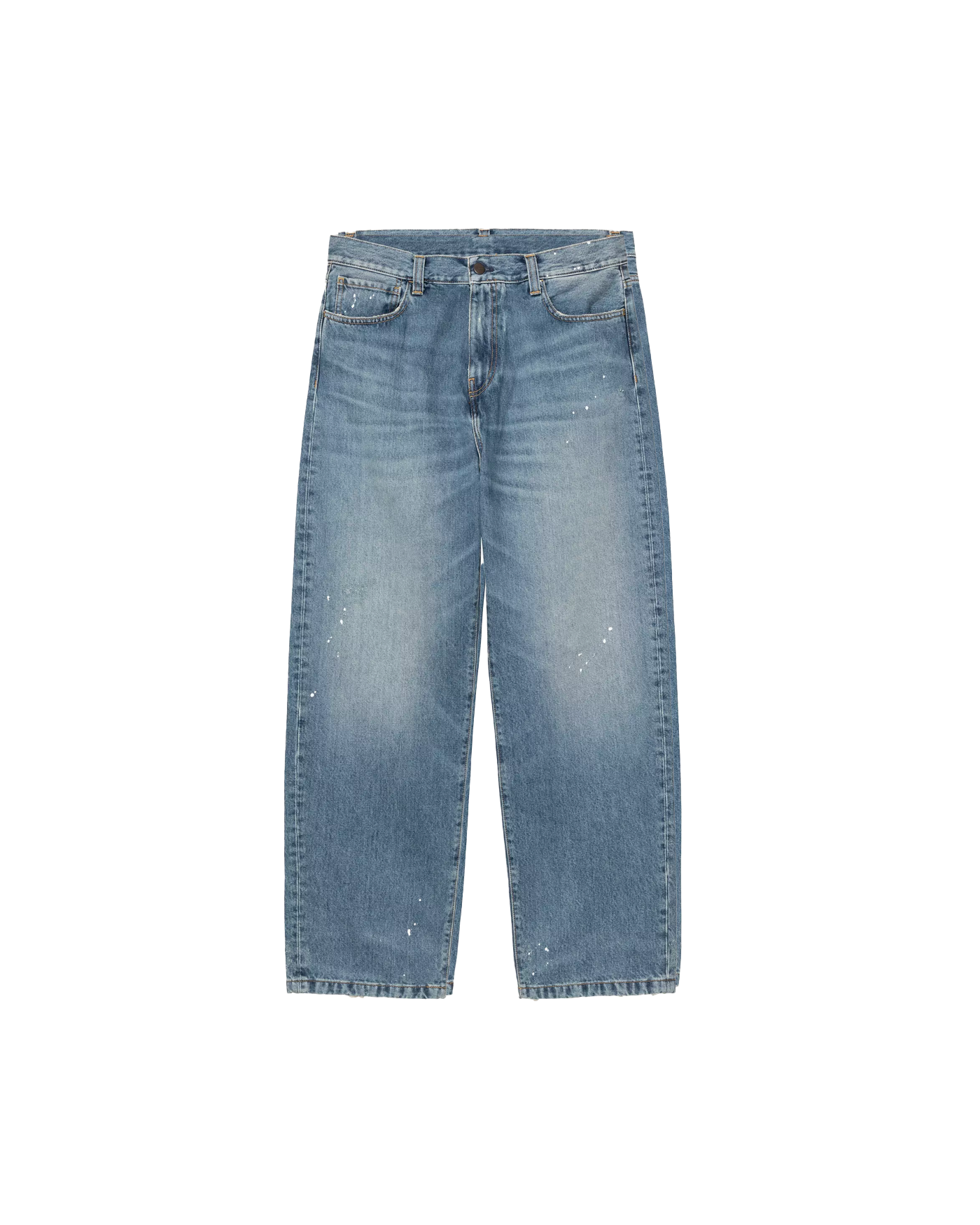 Jeans Carhartt WIP Landon bleu destroy wash délavé face à plat