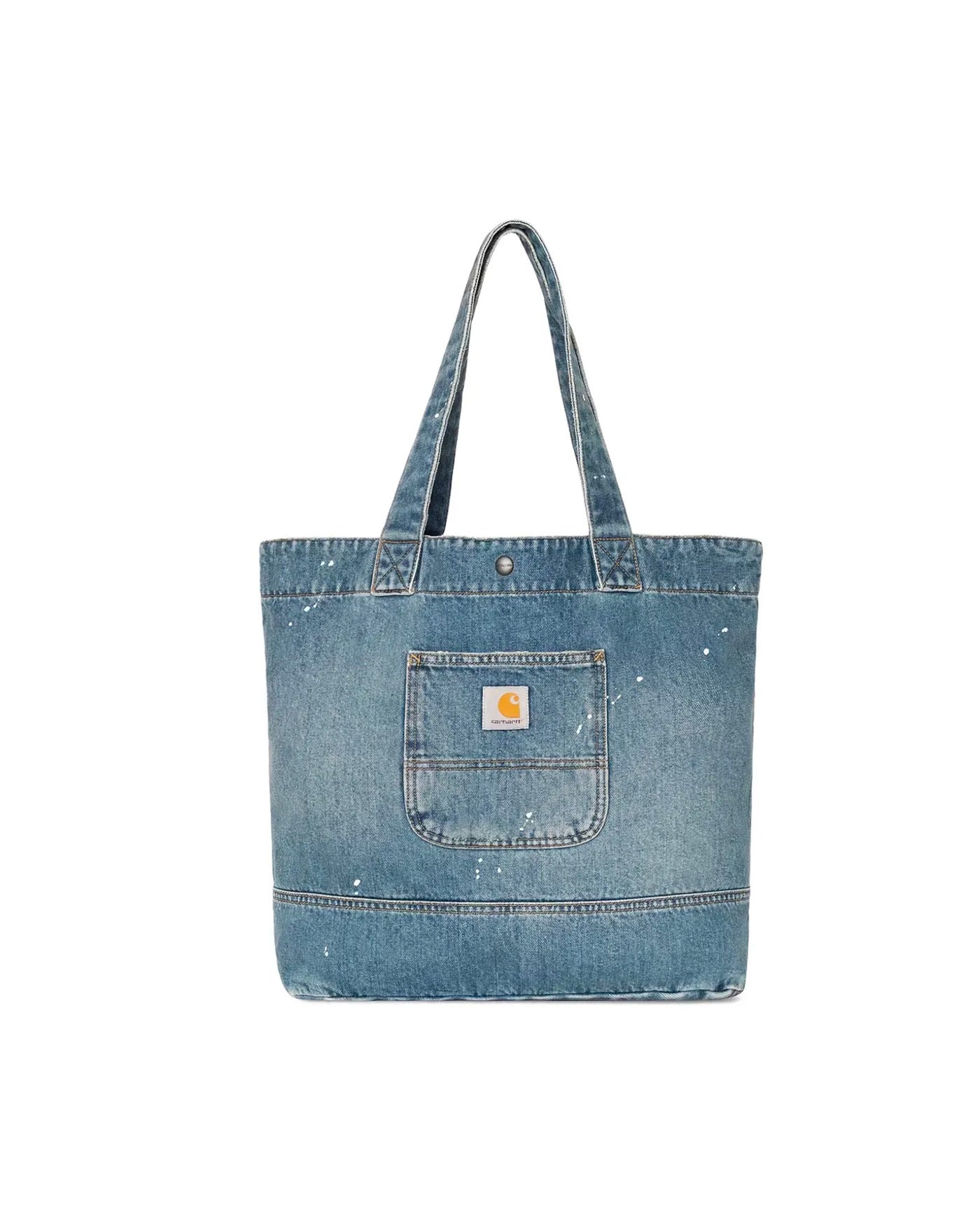 Tote bag Carhartt WIP denim bleu destroy wash avec poche face
