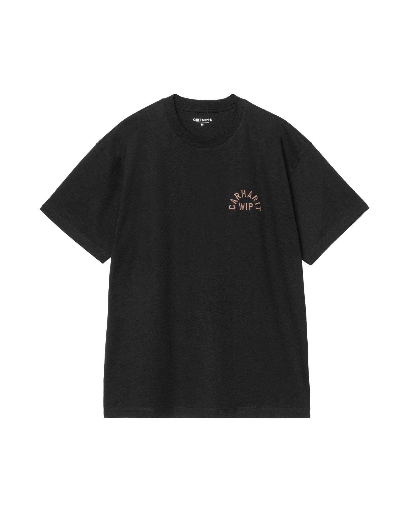 T-shirt Carhartt WIP S/S Arch Script coloris BLACK / WIP H BROWN, vue de face