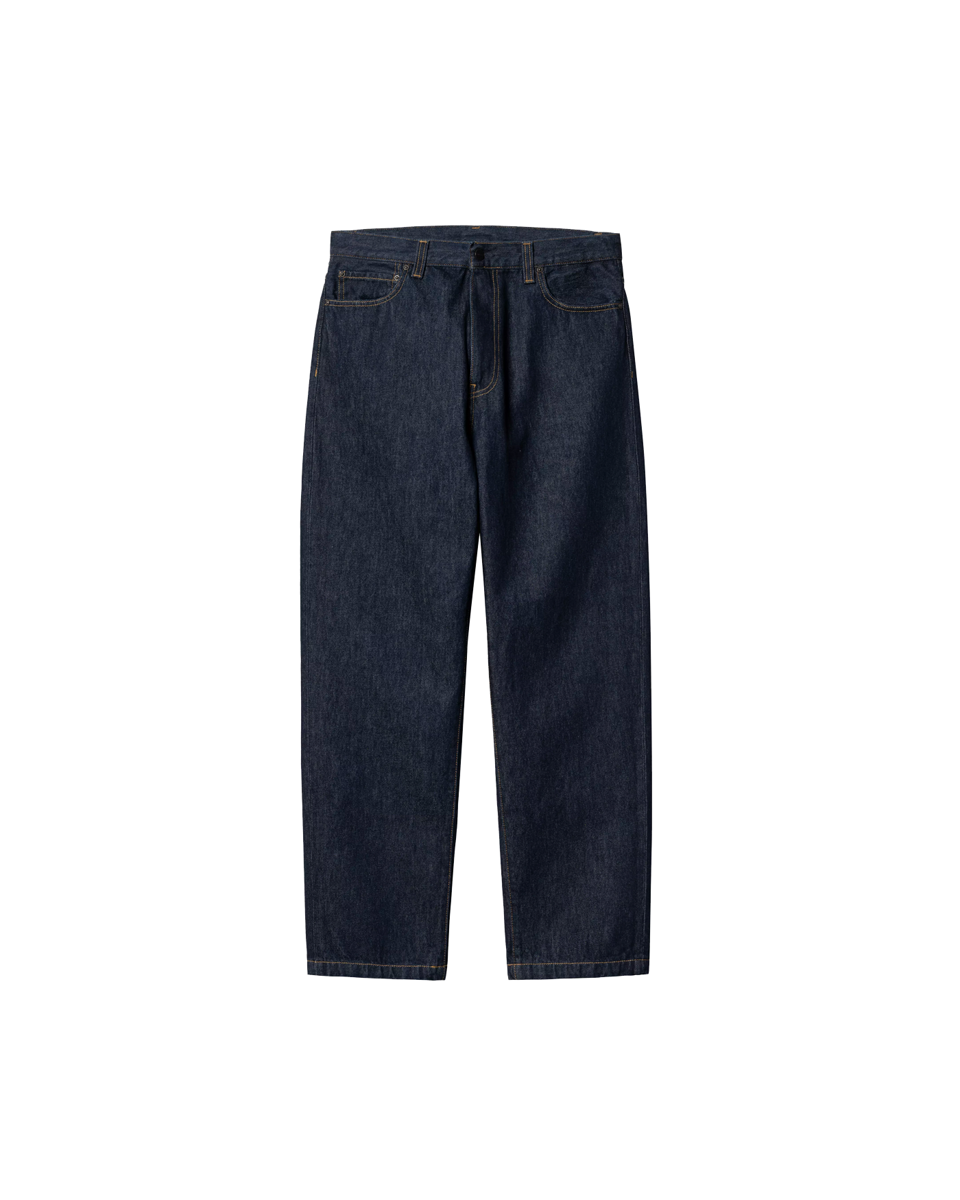 Jeans Carhartt WIP Aaron denim bleu rincé coupe droite vue de face