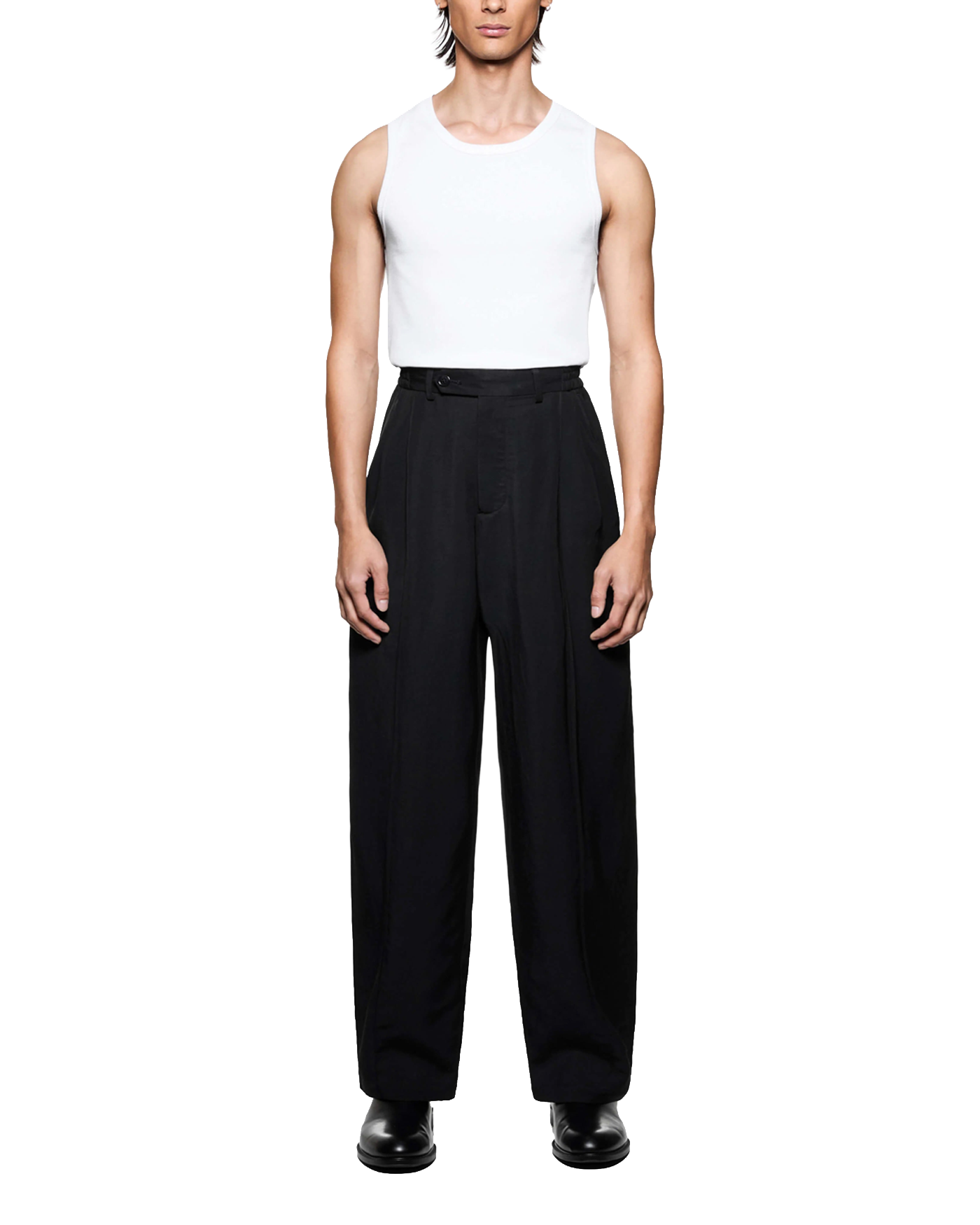 PLEATED SUIT PANTS BLACK