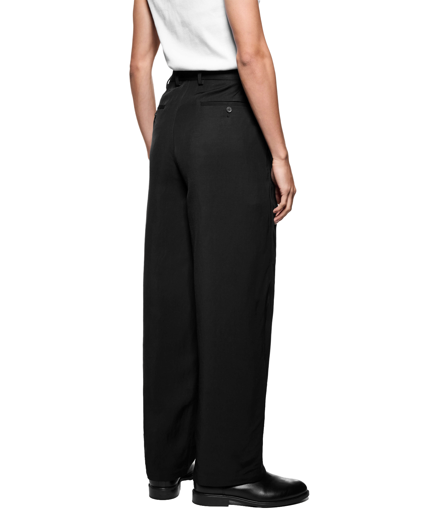 PLEATED SUIT PANTS BLACK
