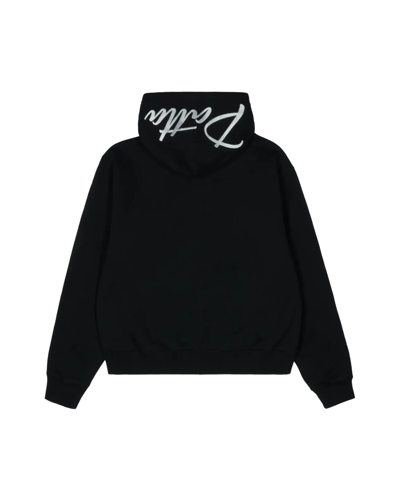 Sweat à capuche zippé Patta noir broderie script sur la capuche dos