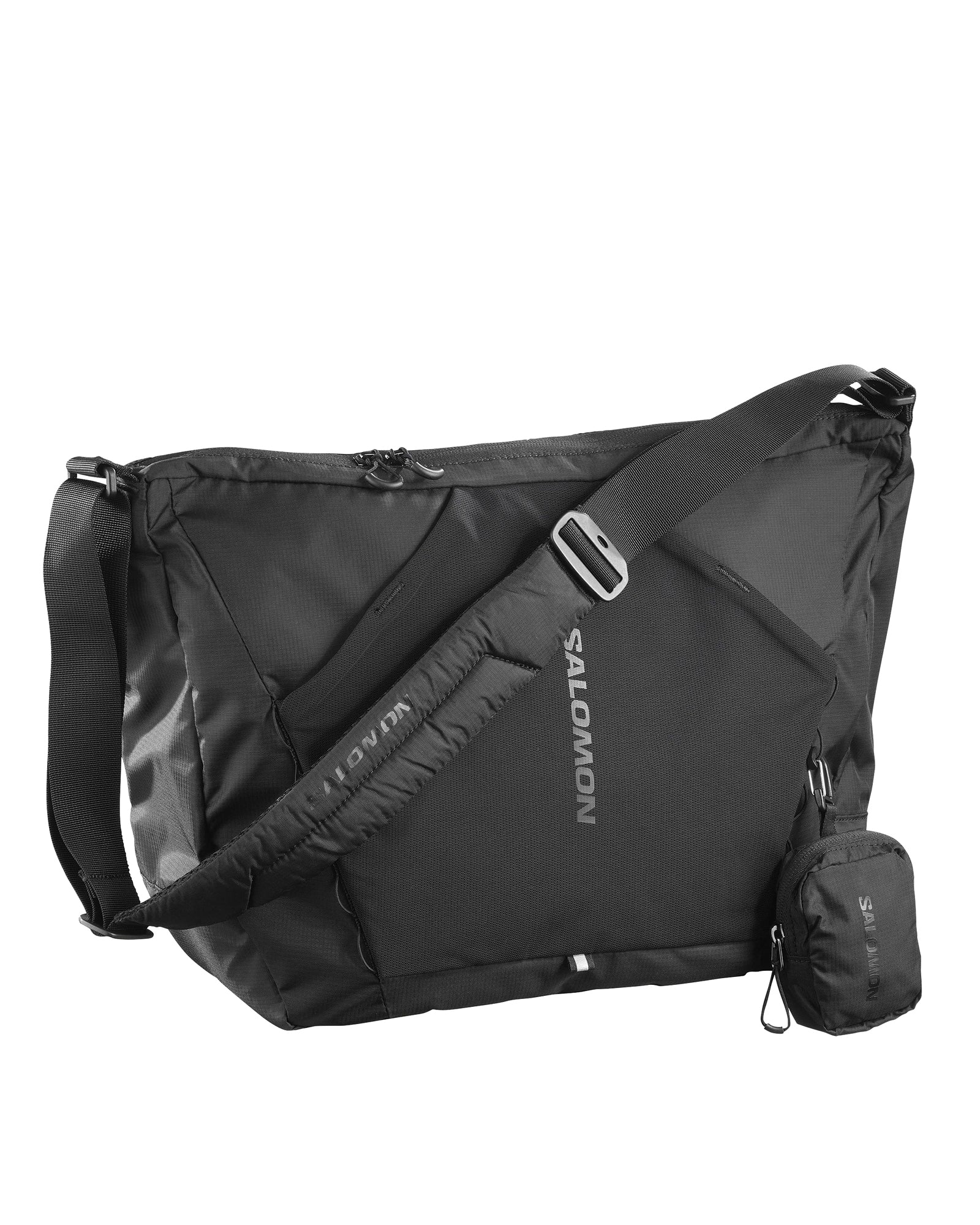 Sac bandoulière Salomon ACS Shoulder noir et bandoulière profil gauche