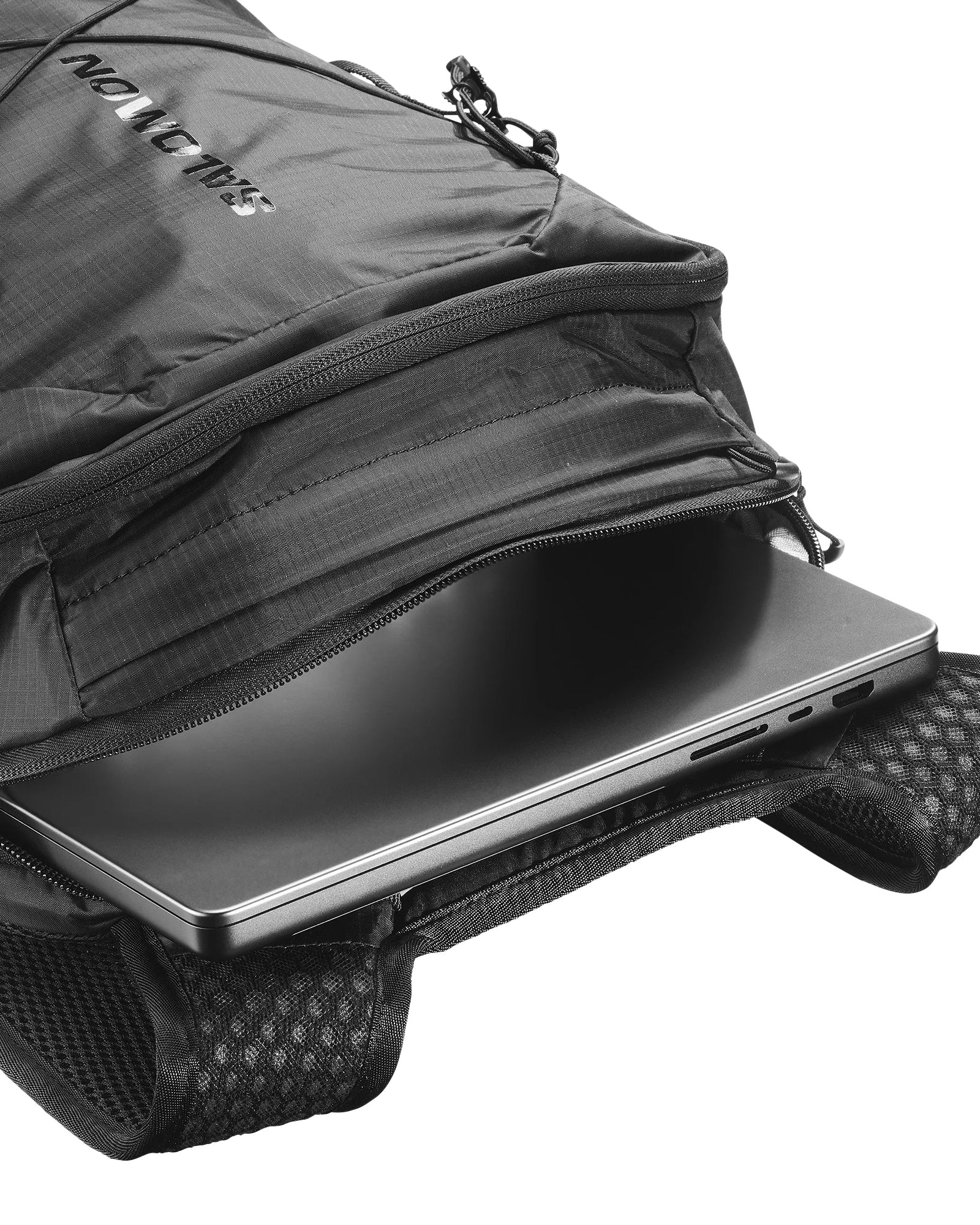 Sac à dos Salomon XT 25 noir vue compartiment ordinateur ouvert