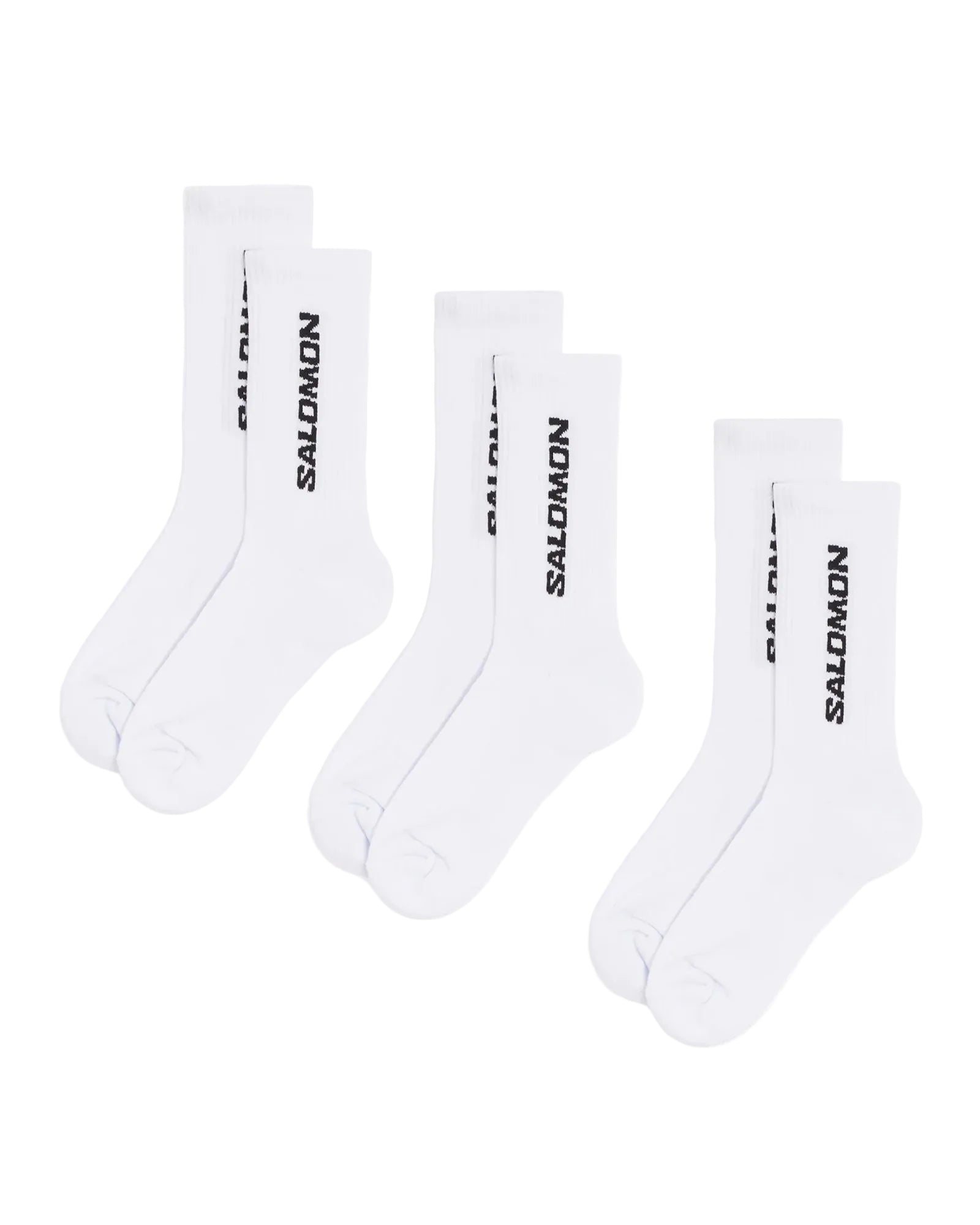 Chaussettes Salomon Everyday Crew 3-Pack blanches pack de trois paires face