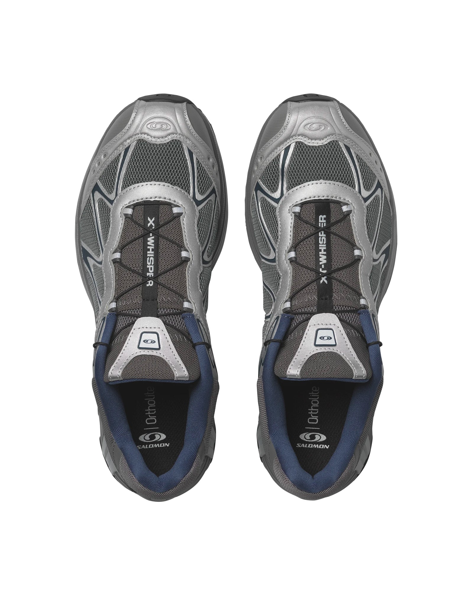 Sneakers Salomon XT-Whisper gris argent et bleu marine vue dessus