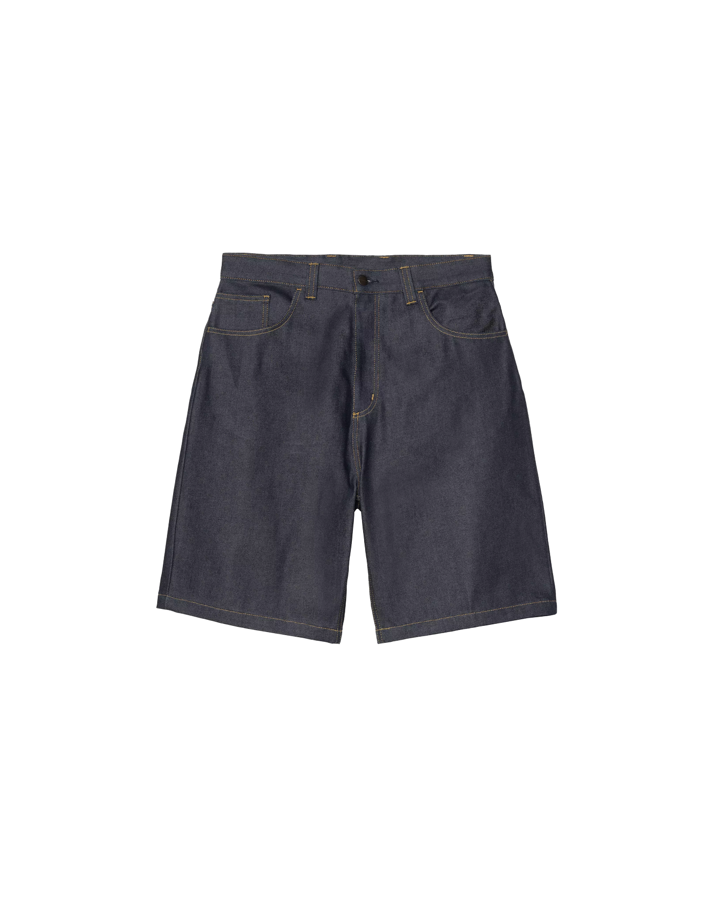 Short denim Carhartt WIP Brandon bleu indigo brut non lavé face