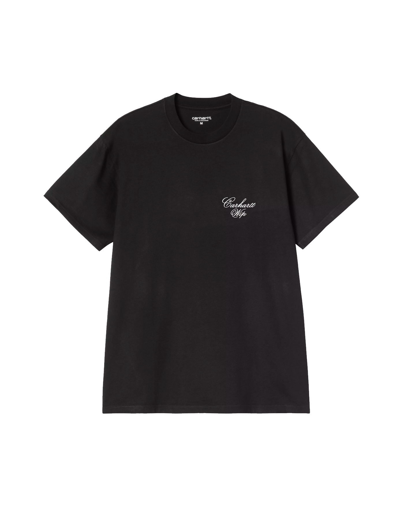 T-shirt Carhartt WIP Gracious noir logo script brodé poitrine face