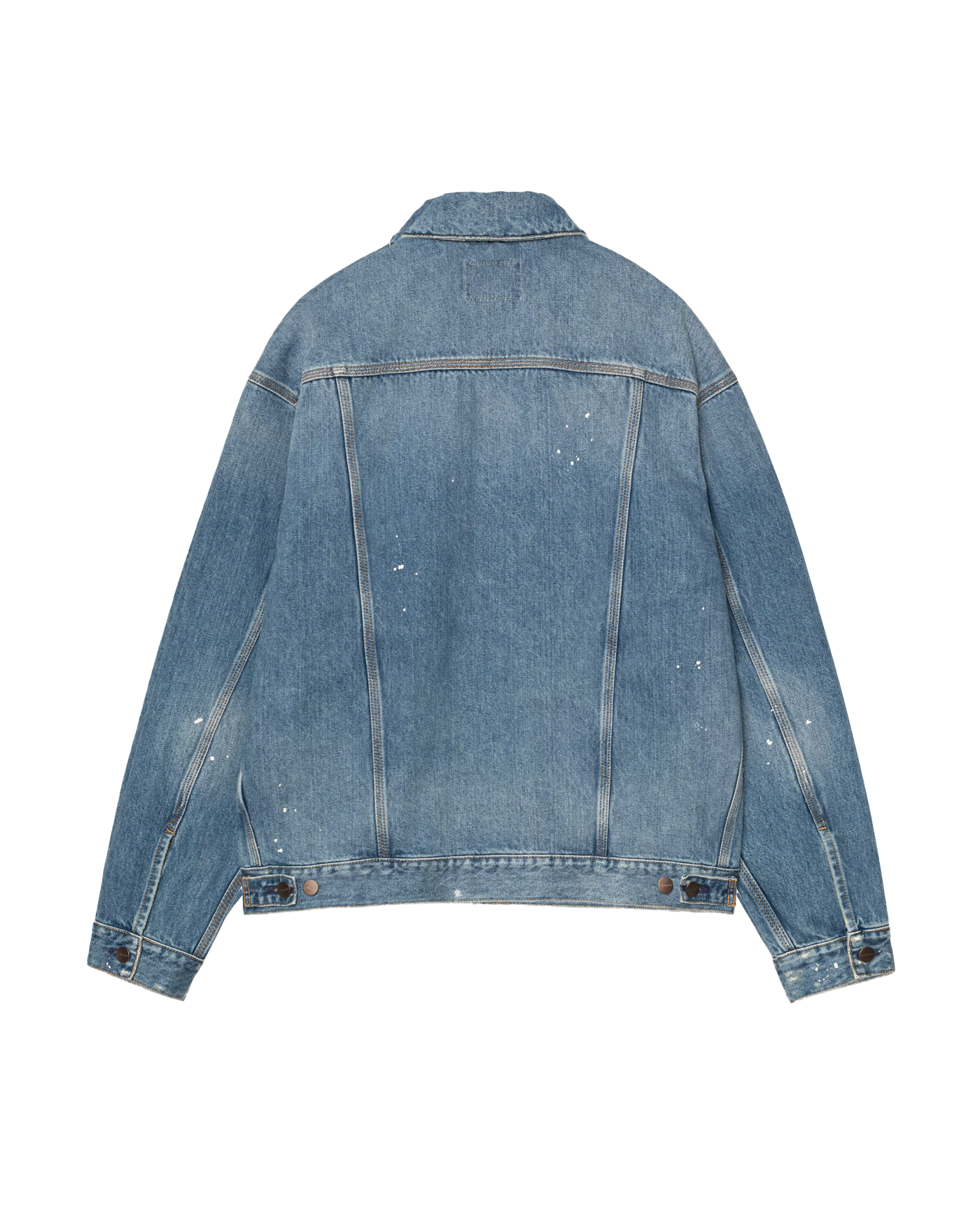 Veste denim Carhartt WIP Helston bleue destroy wash taches dos