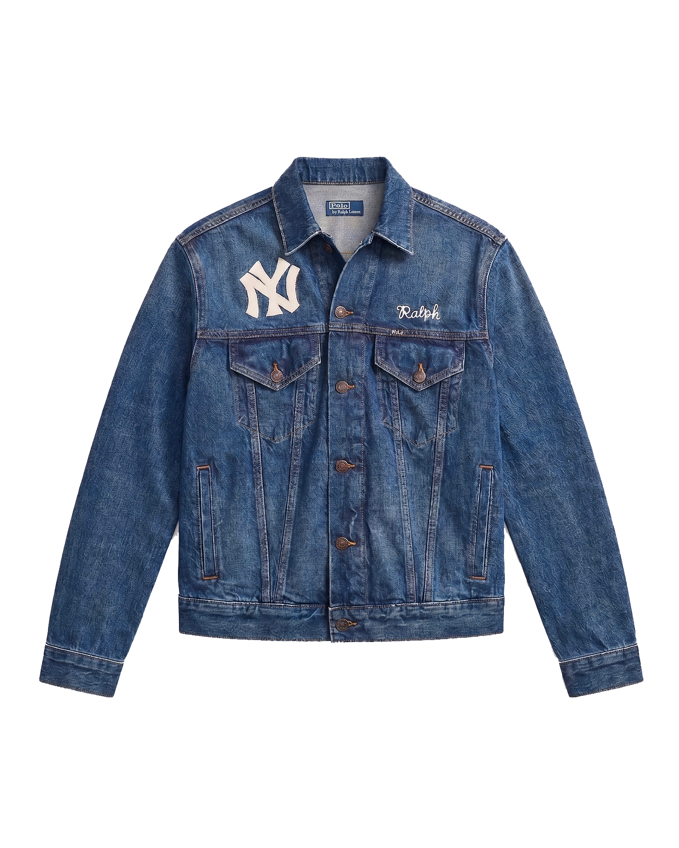 Veste en denim Ralph Lauren NY Yankees Elliots bleu indigo face