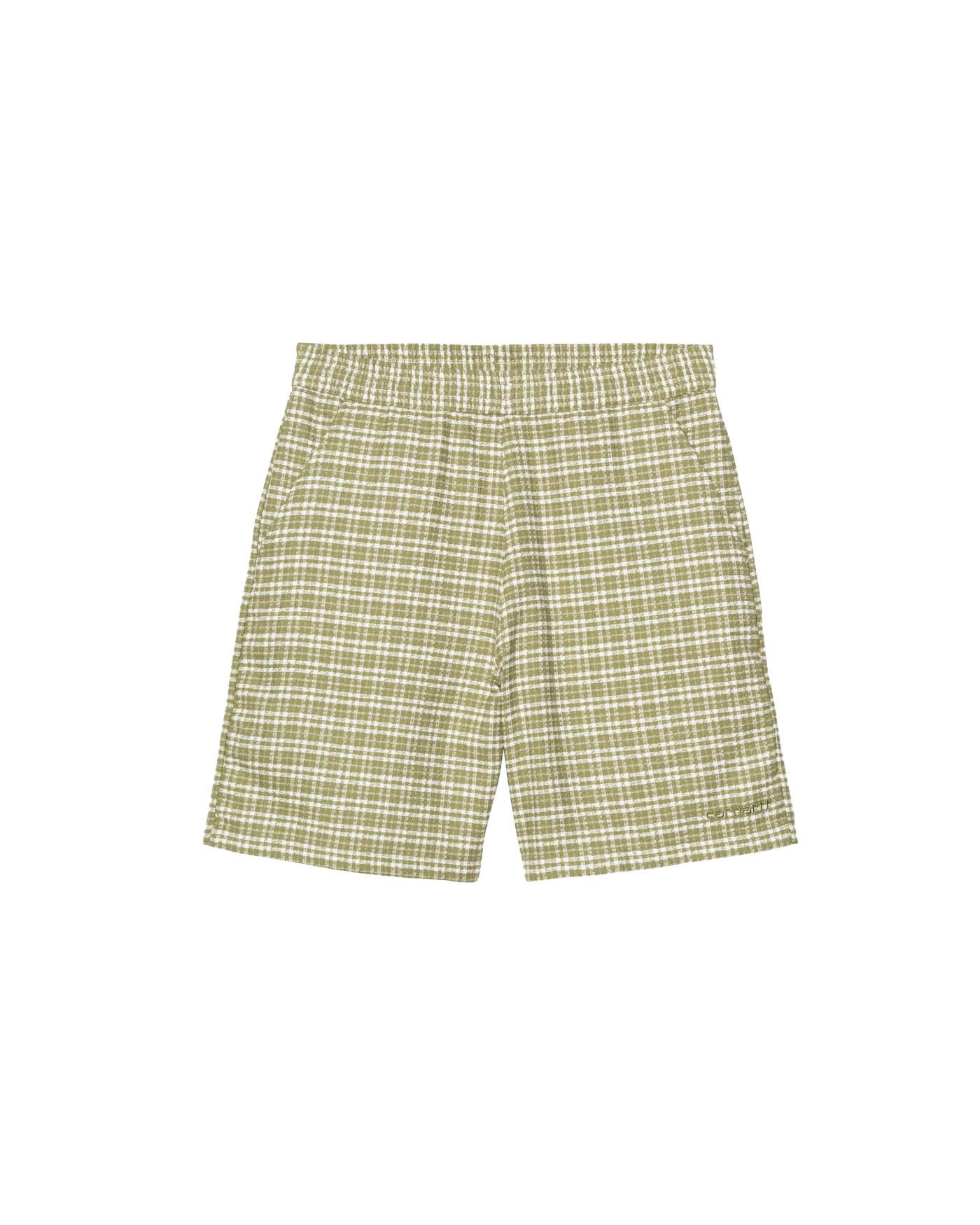 Short à carreaux Kander Carhartt WIP jaune vert check snake face
