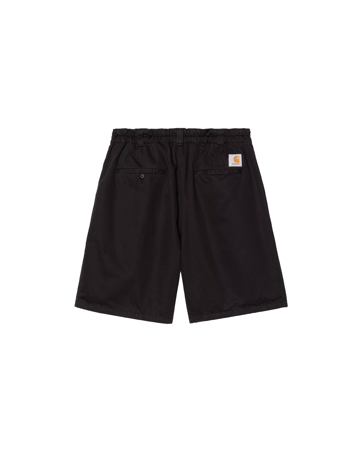 Short Carhartt WIP Marv noir taille élastique patch logo orange dos