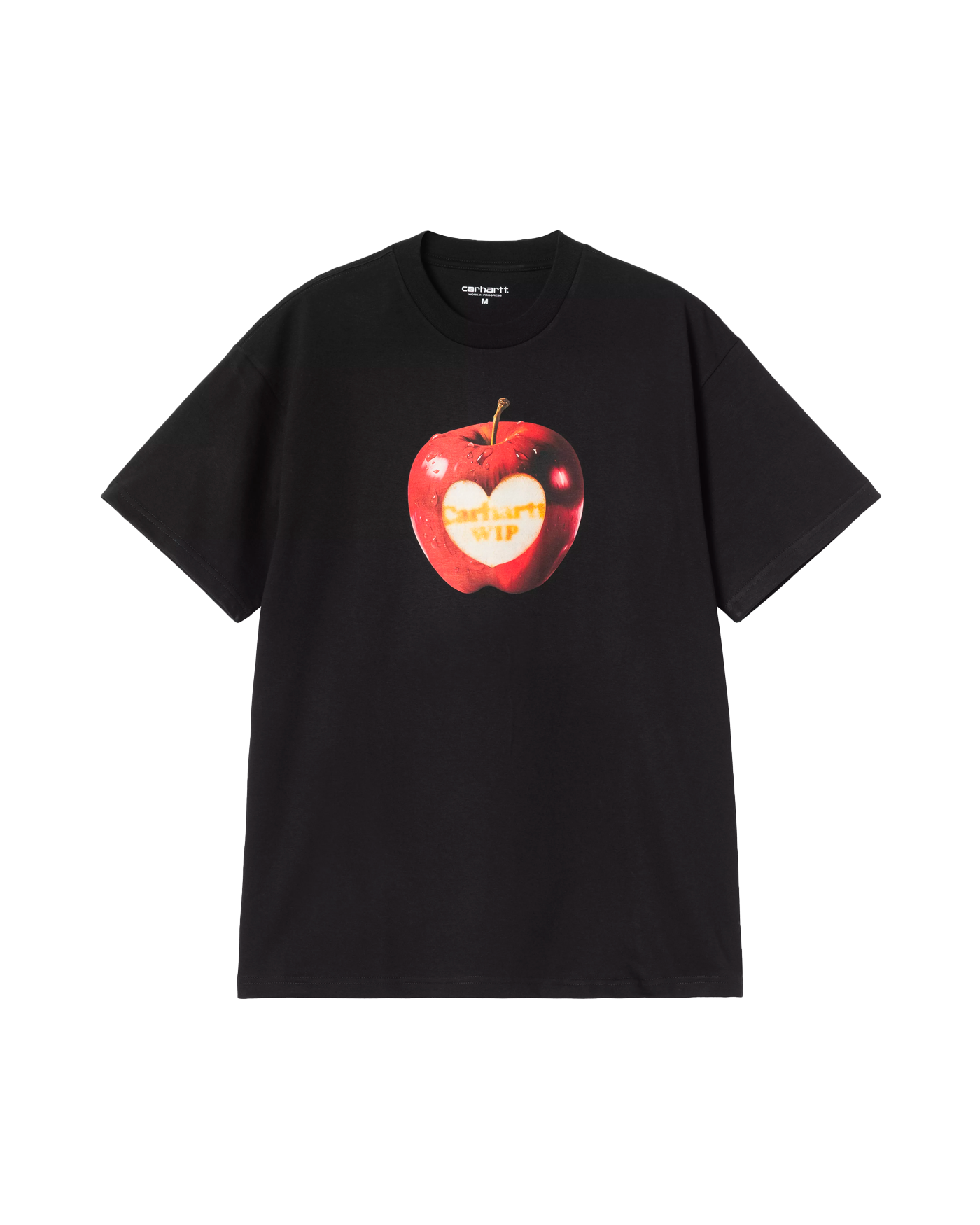 T-shirt Carhartt WIP noir graphique pomme Spoiled face fond blanc